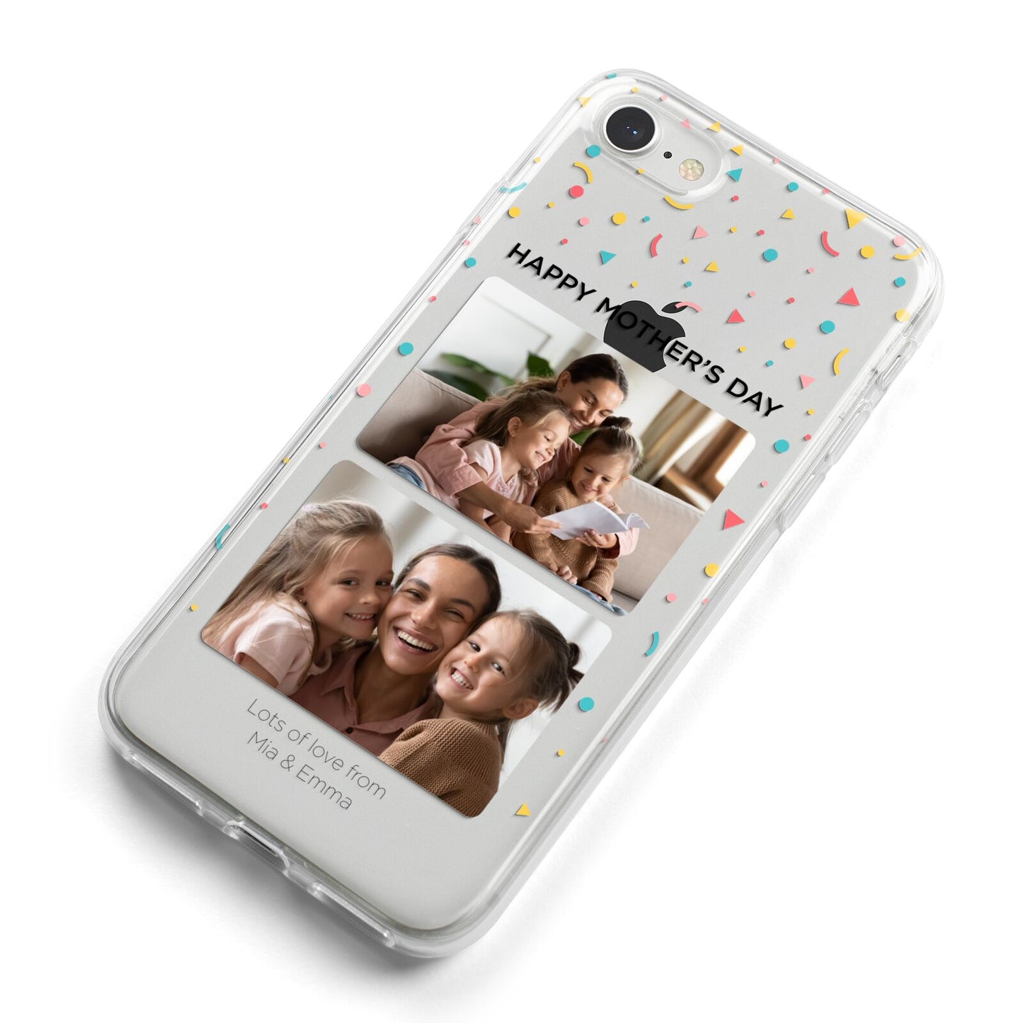 Mothers Day Confetti Photos with Names iPhone 8 Bumper Case on Silver iPhone Alternative Image