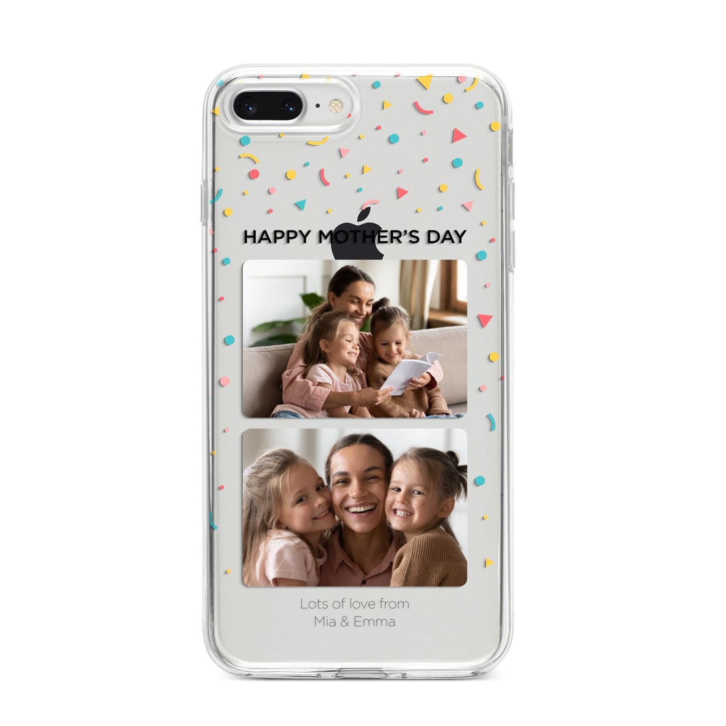 Mothers Day Confetti Photos with Names iPhone 8 Plus Bumper Case on Silver iPhone