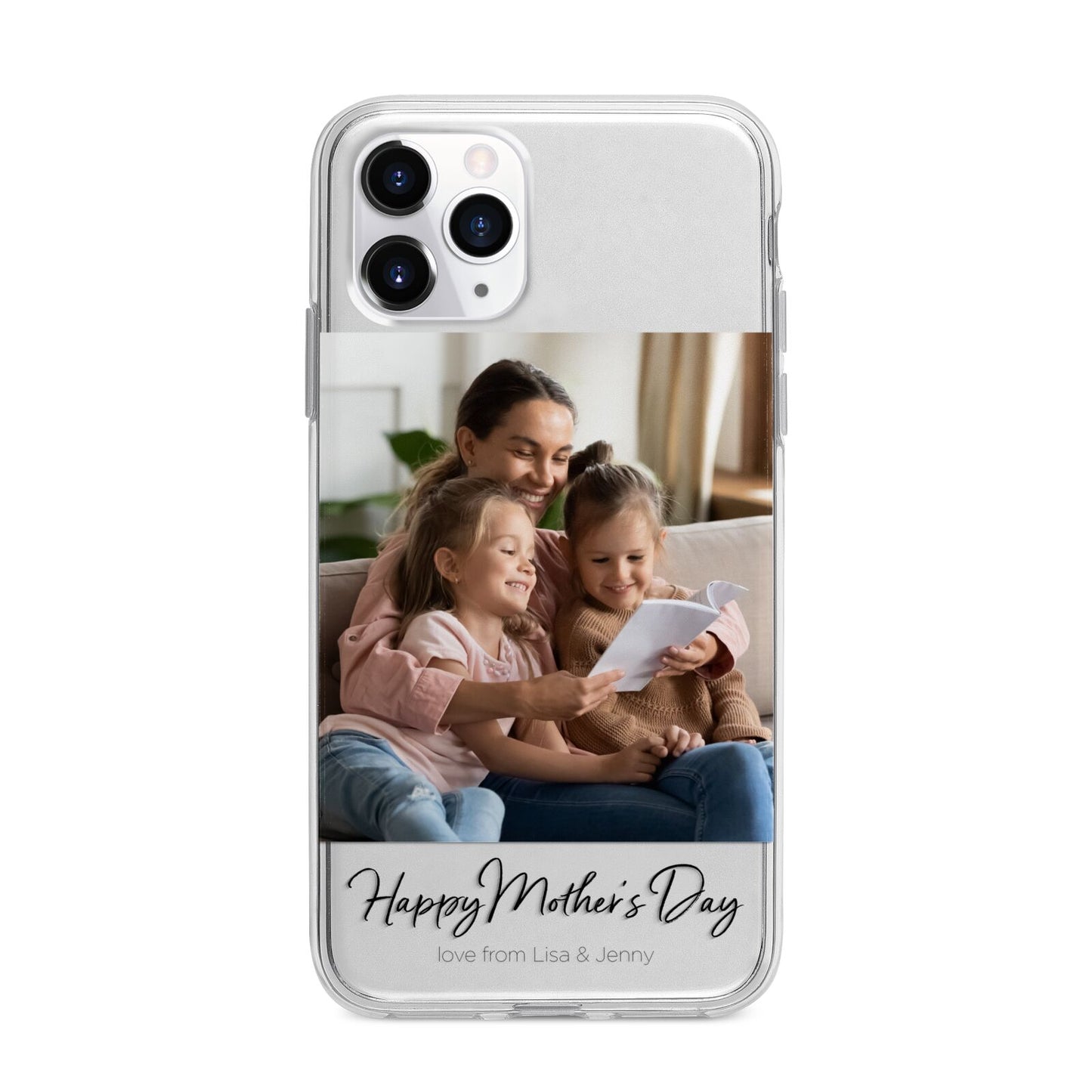 Mothers Day Family Photo Apple iPhone 11 Pro Max in Silver with Bumper Case