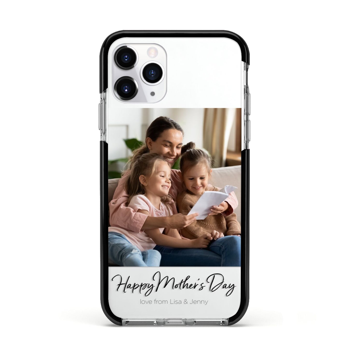 Mothers Day Family Photo Apple iPhone 11 Pro in Silver with Black Impact Case