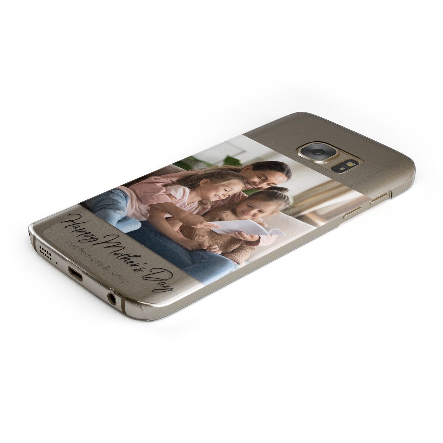 Mothers Day Family Photo Protective Samsung Galaxy Case Angled Image