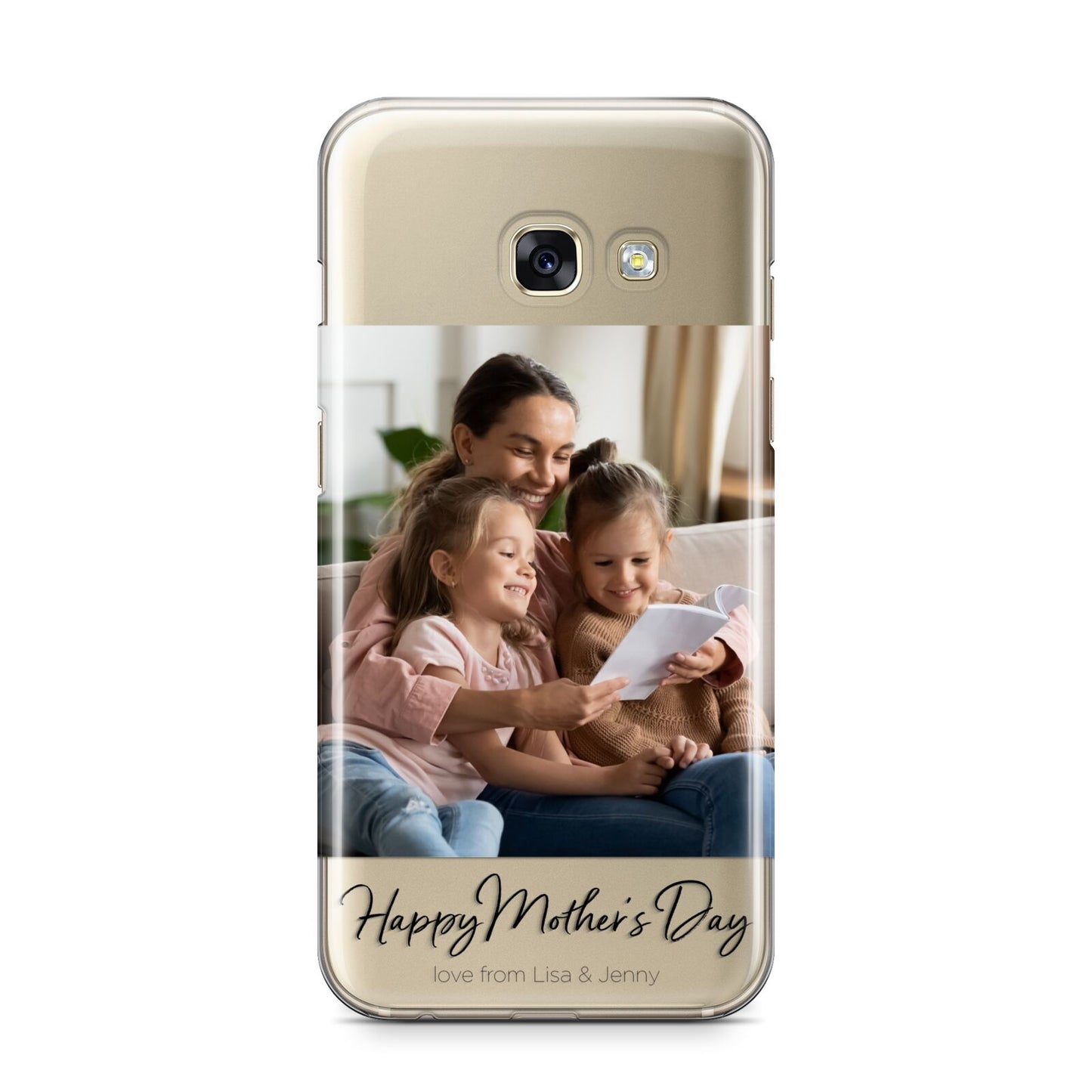 Mothers Day Family Photo Samsung Galaxy A3 2017 Case on gold phone