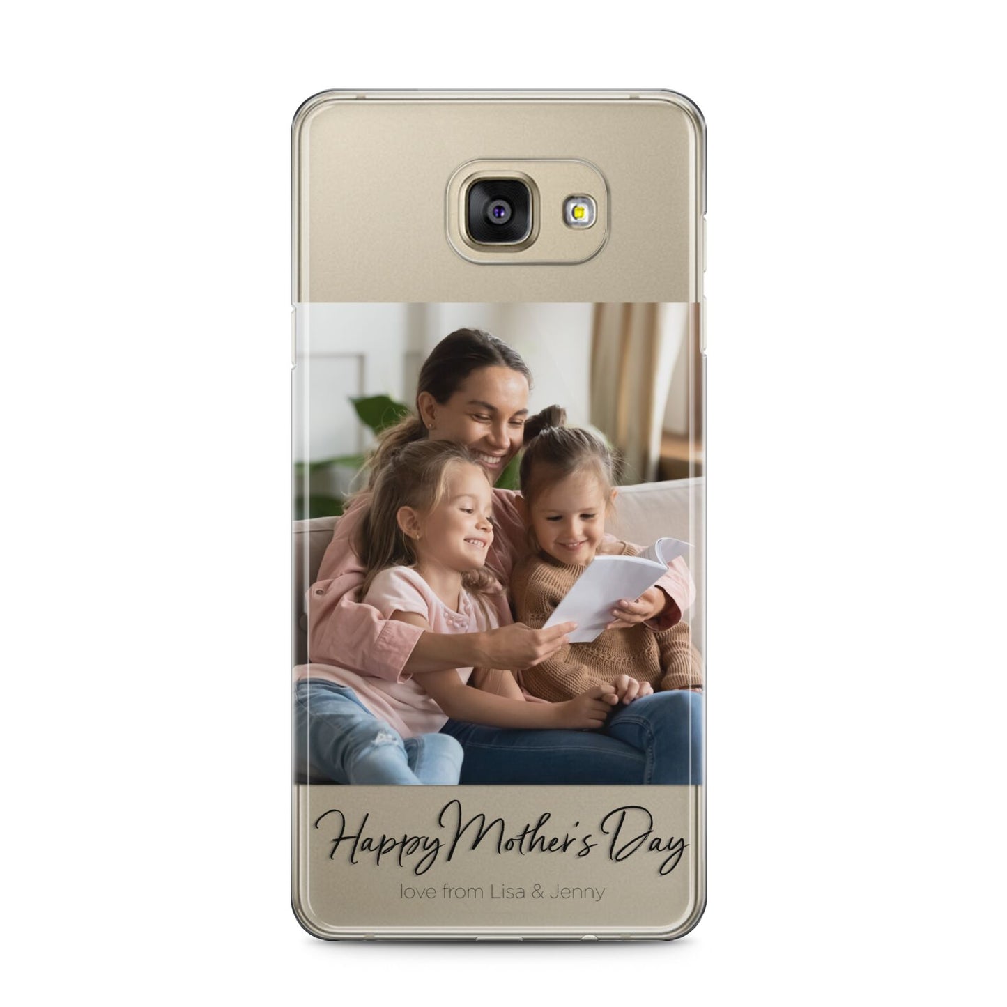 Mothers Day Family Photo Samsung Galaxy A5 2016 Case on gold phone