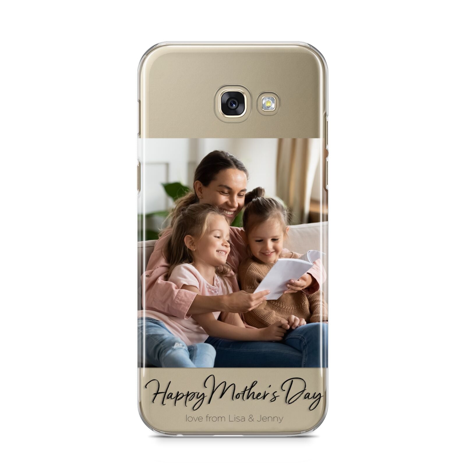 Mothers Day Family Photo Samsung Galaxy A5 2017 Case on gold phone