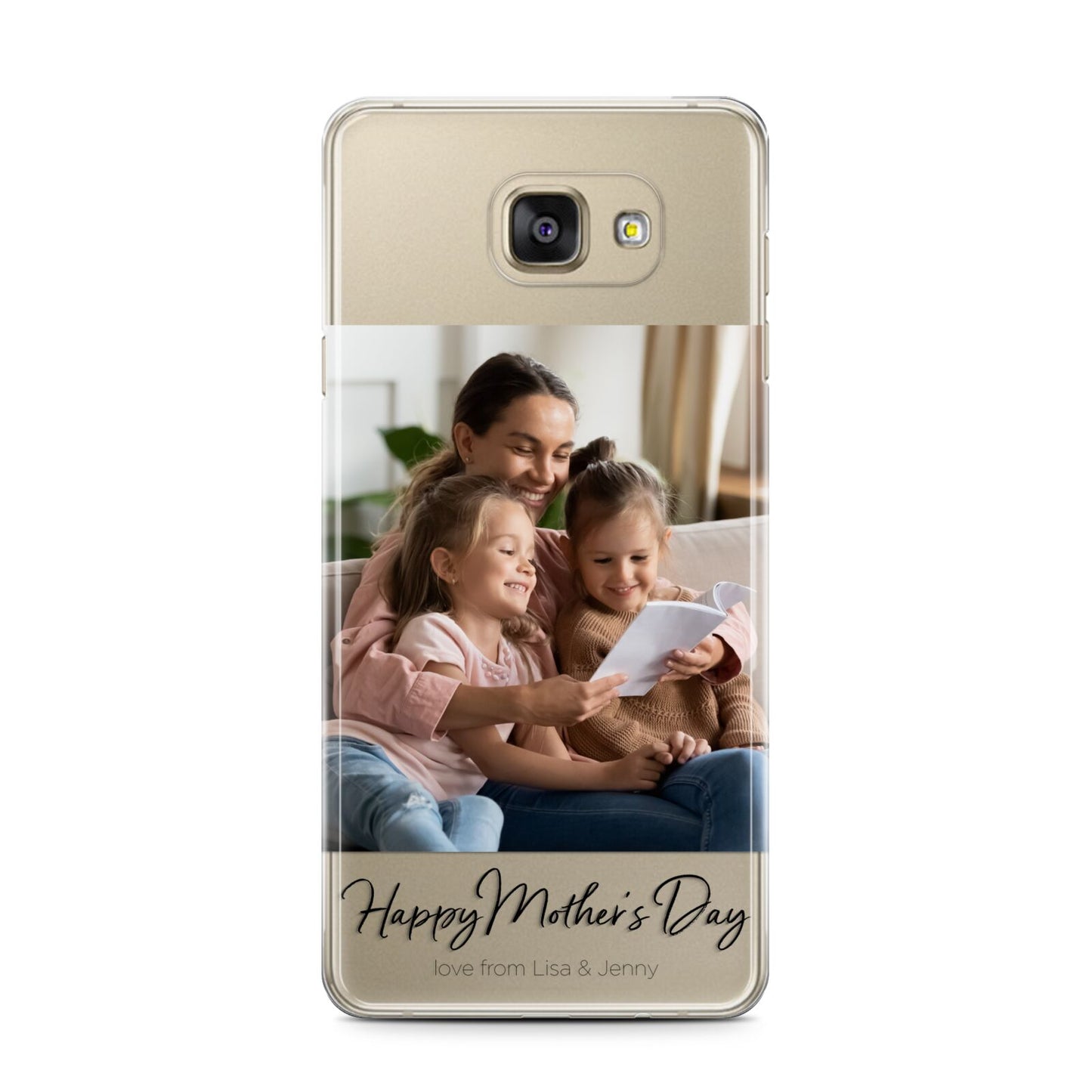 Mothers Day Family Photo Samsung Galaxy A7 2016 Case on gold phone