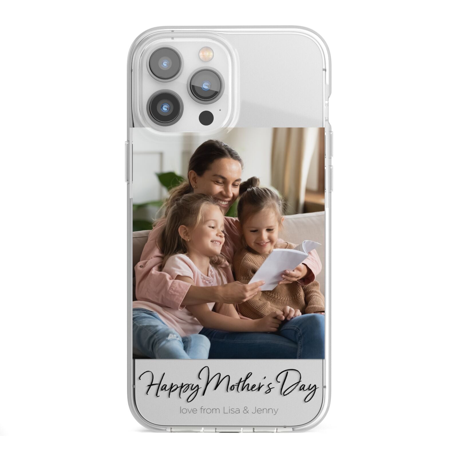 Mothers Day Family Photo iPhone 13 Pro Max TPU Impact Case with White Edges