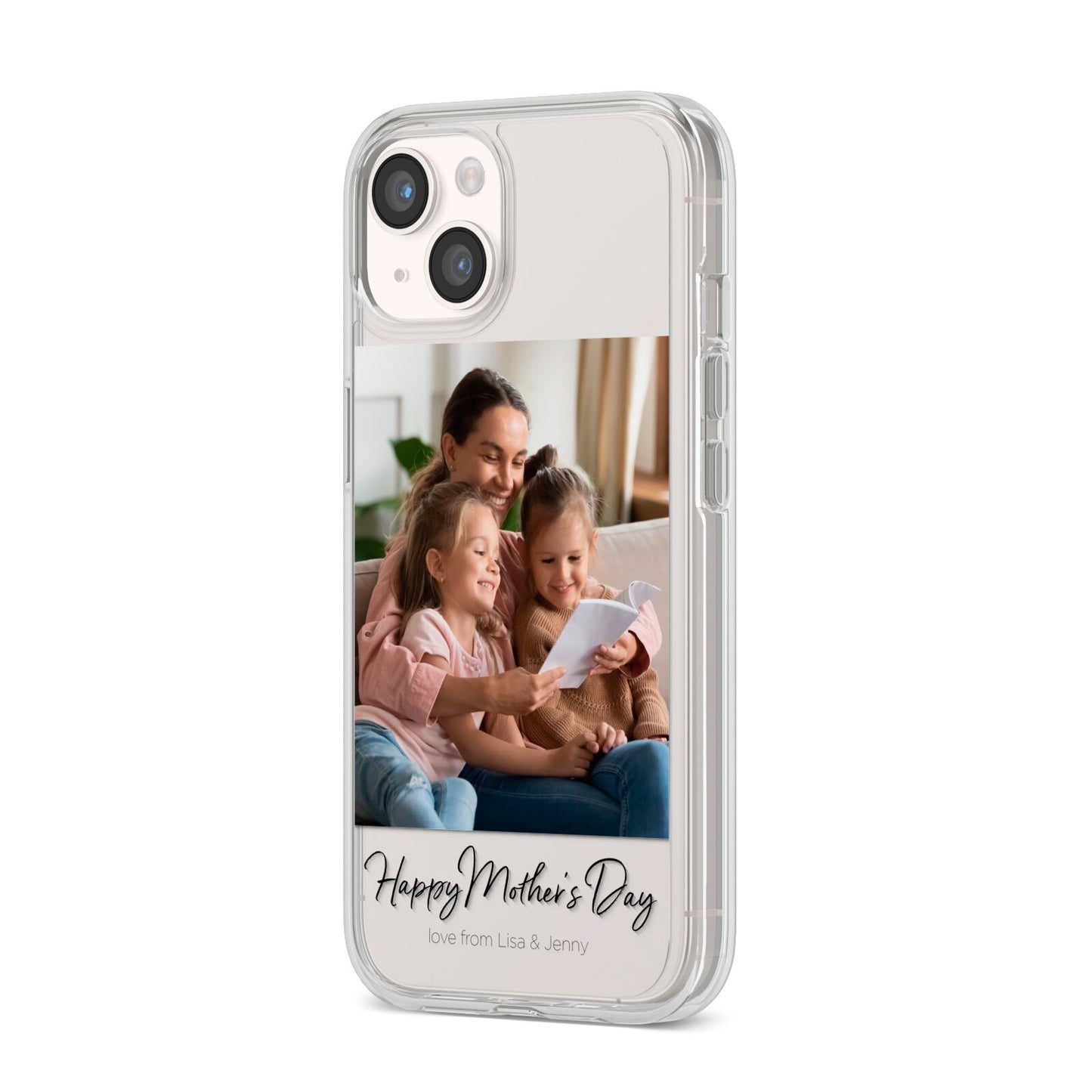 Mothers Day Family Photo iPhone 14 Clear Tough Case Starlight Angled Image