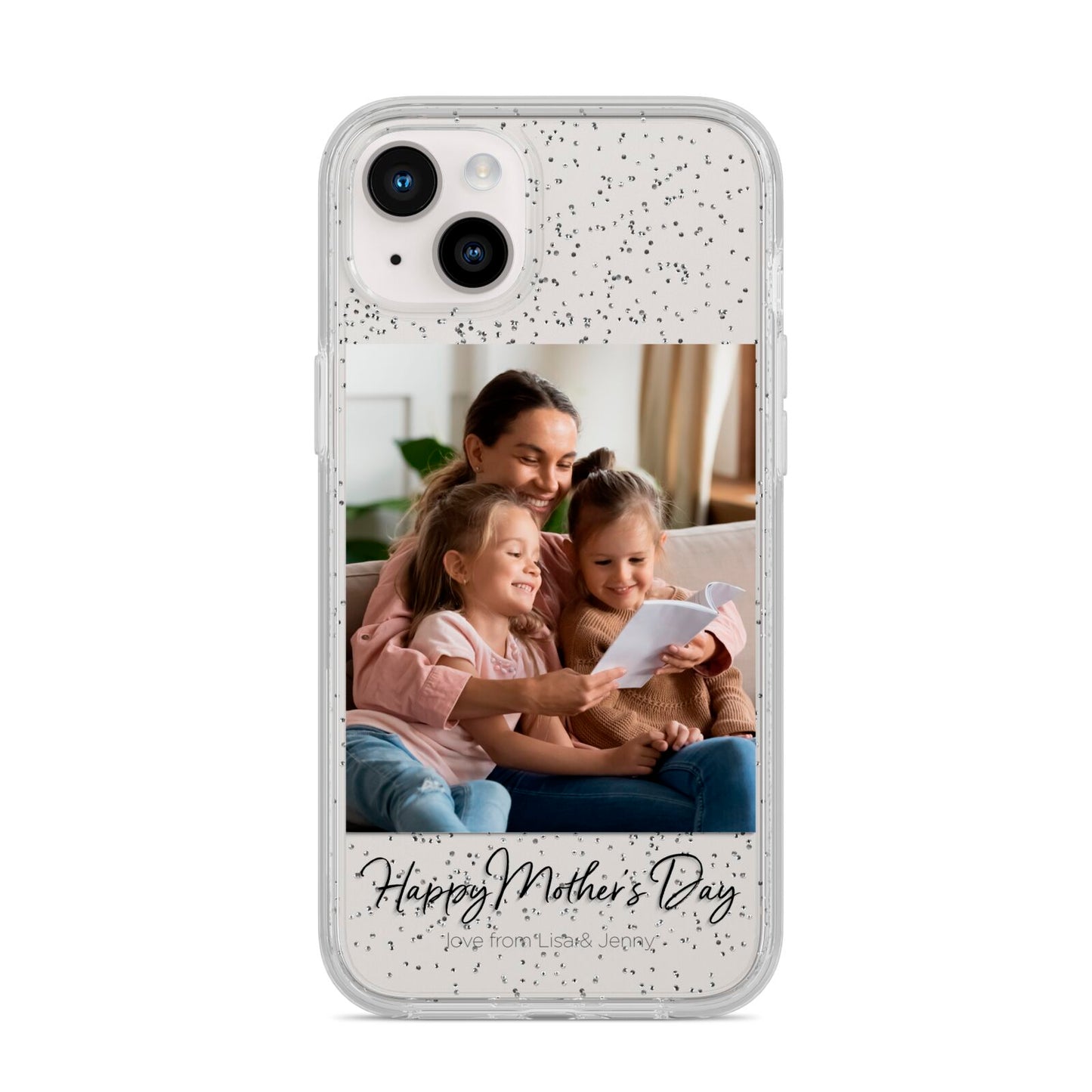 Mothers Day Family Photo iPhone 14 Plus Glitter Tough Case Starlight