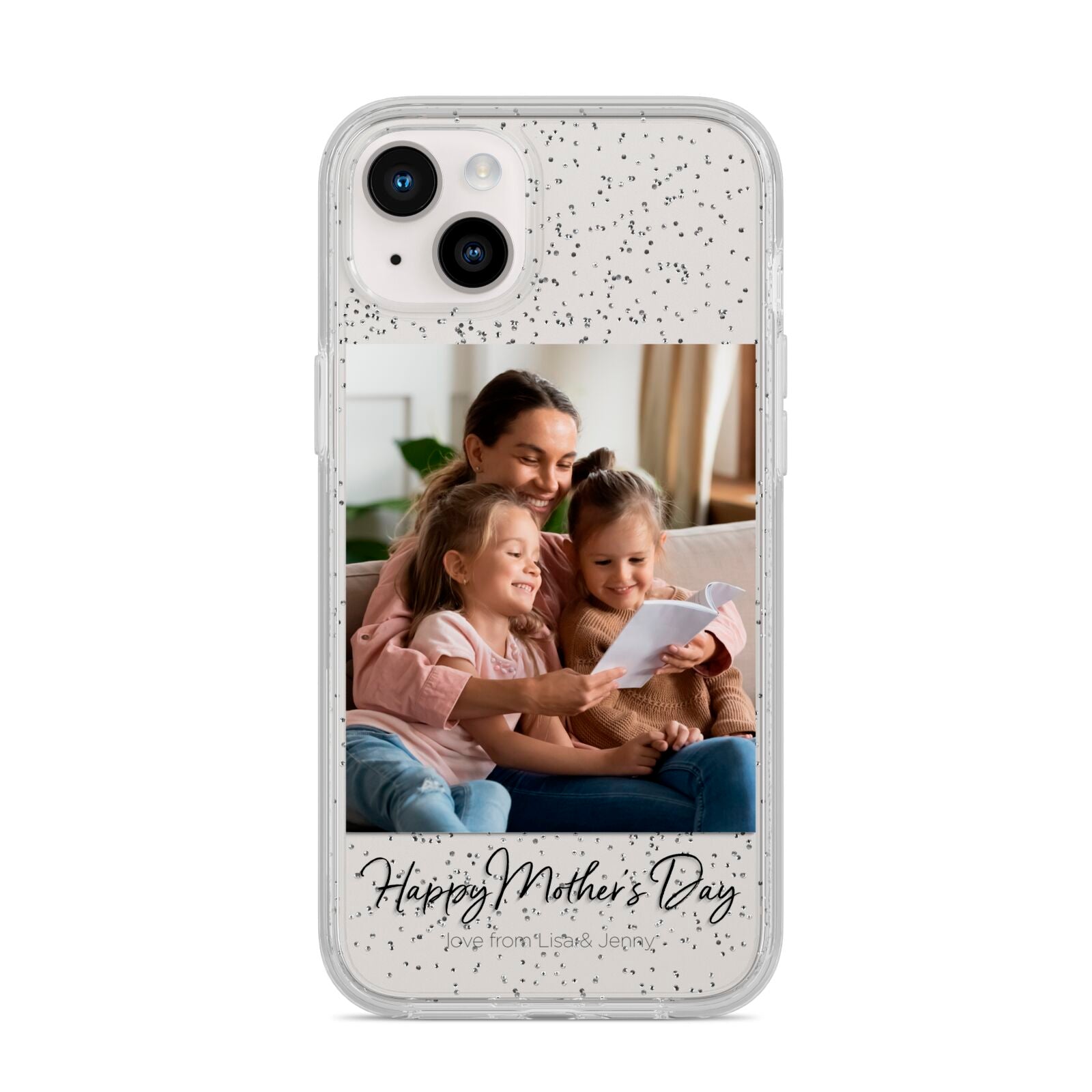 Mothers Day Family Photo iPhone 14 Plus Glitter Tough Case Starlight