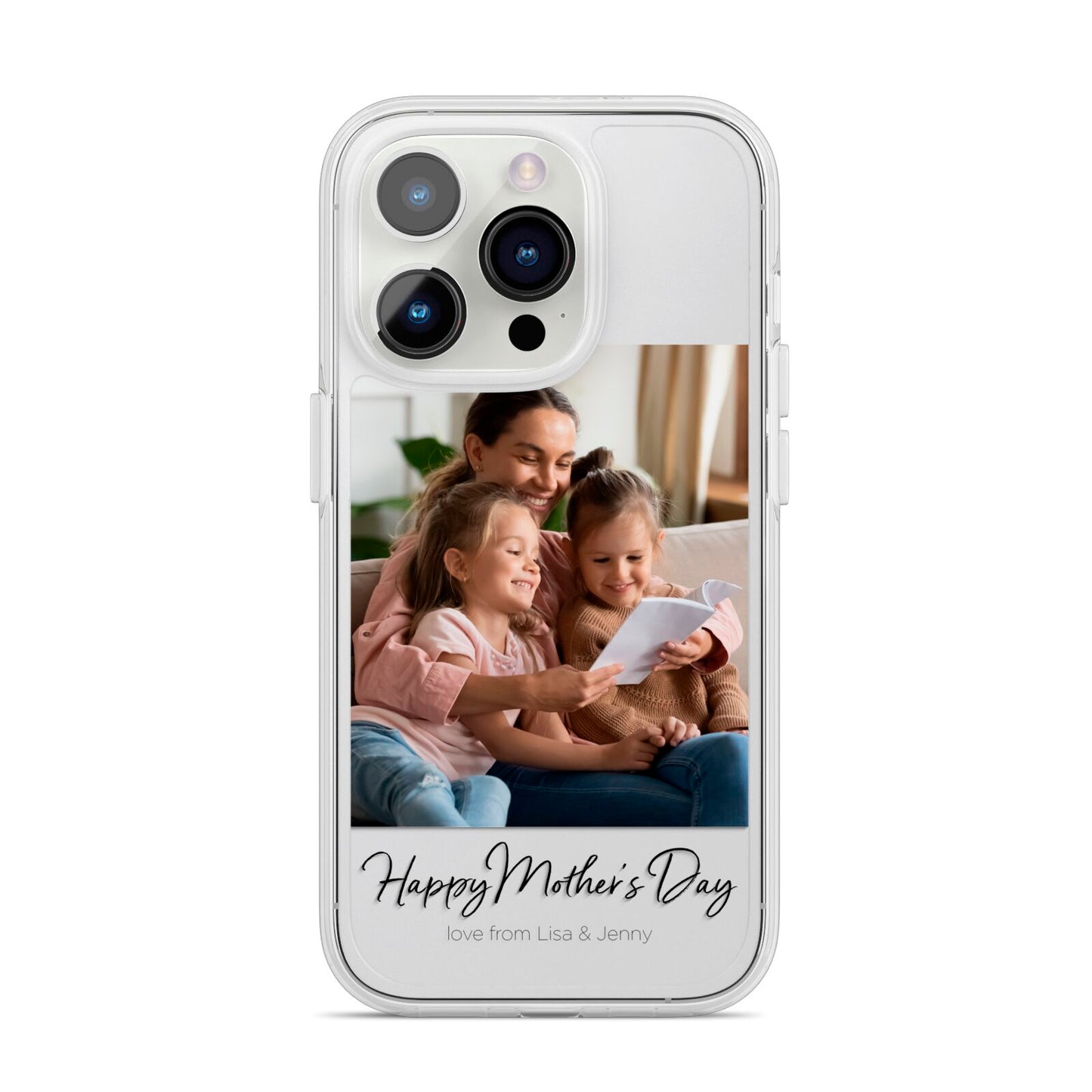 Mothers Day Family Photo iPhone 14 Pro Clear Tough Case Silver