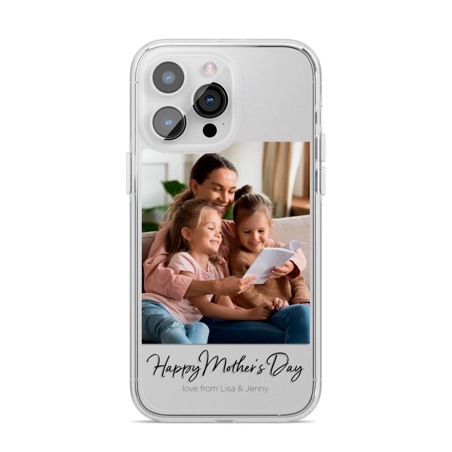 Mothers Day Family Photo iPhone 14 Pro Max Clear Tough Case Silver