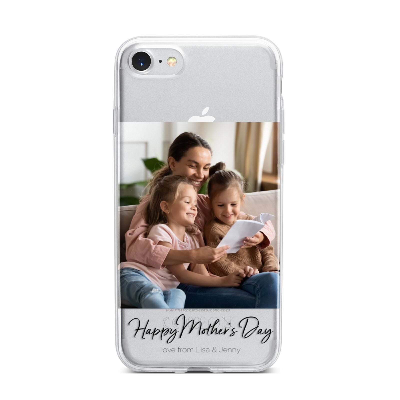 Mothers Day Family Photo iPhone 7 Bumper Case on Silver iPhone