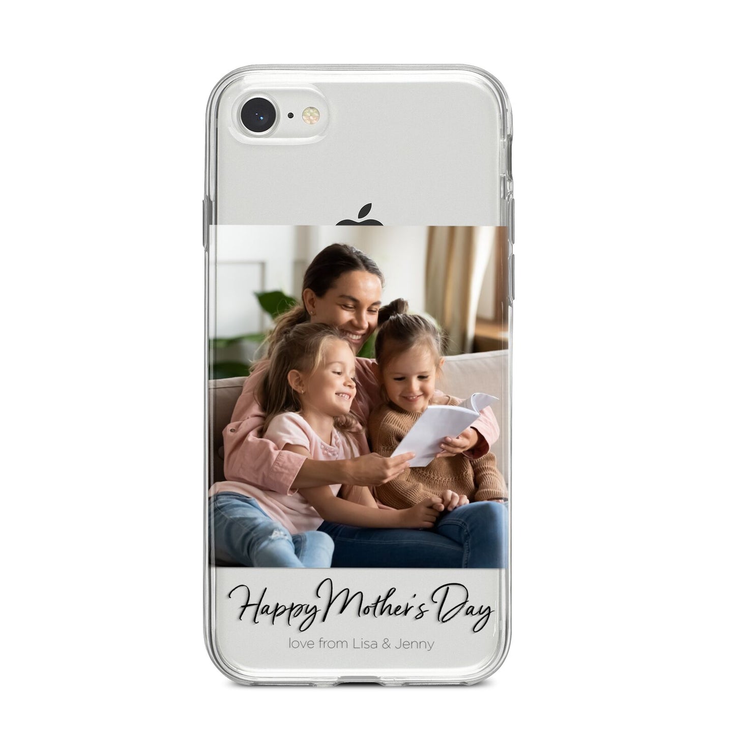 Mothers Day Family Photo iPhone 8 Bumper Case on Silver iPhone