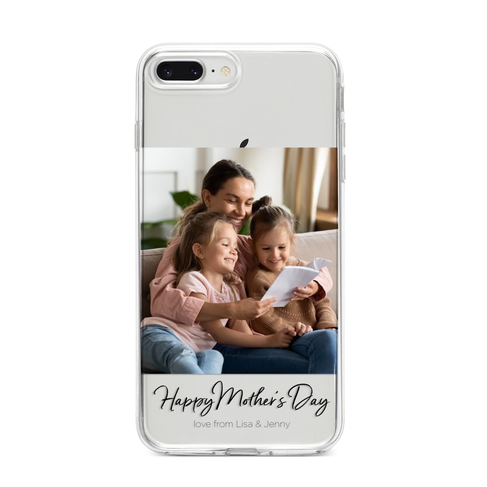 Mothers Day Family Photo iPhone 8 Plus Bumper Case on Silver iPhone