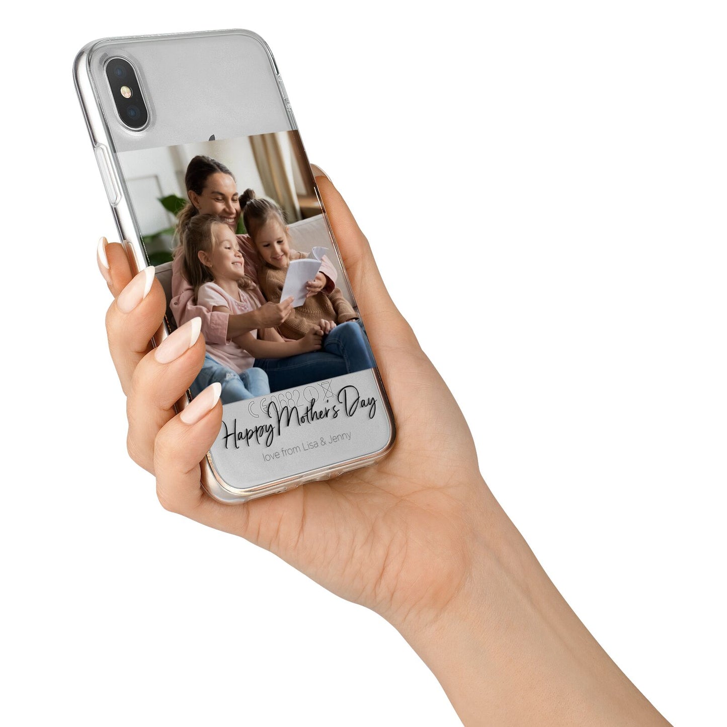 Mothers Day Family Photo iPhone X Bumper Case on Silver iPhone Alternative Image 2