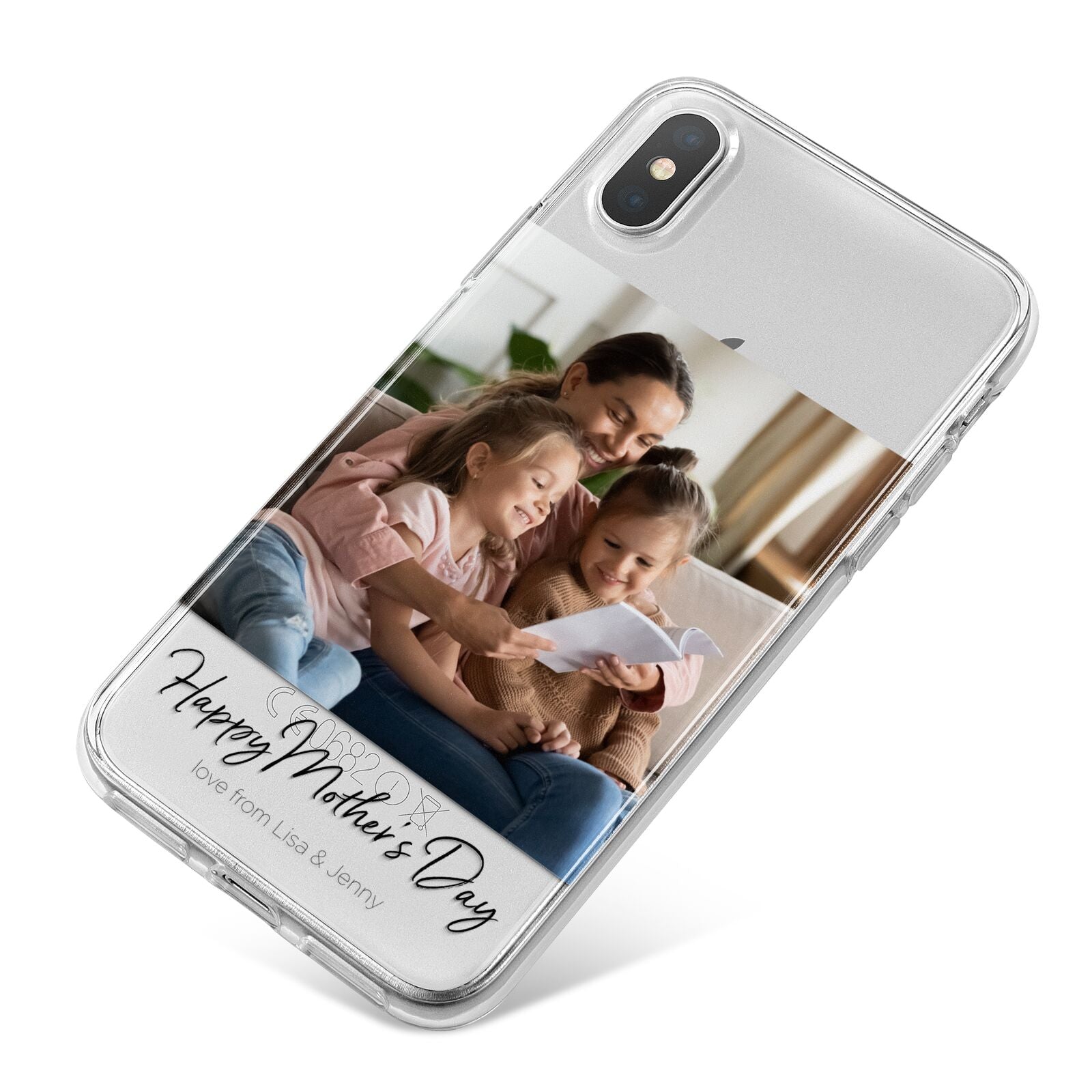 Mothers Day Family Photo iPhone X Bumper Case on Silver iPhone