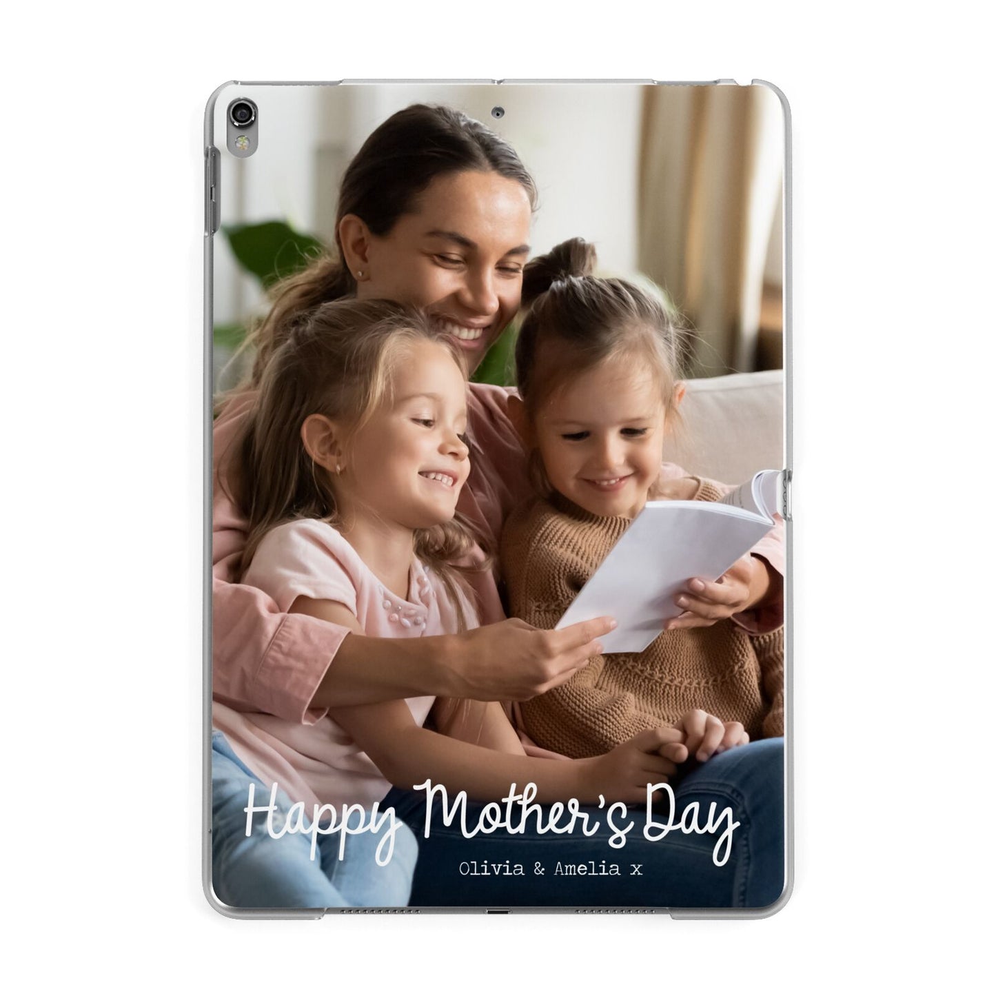 Mothers Day Family Photo with Names Apple iPad Grey Case