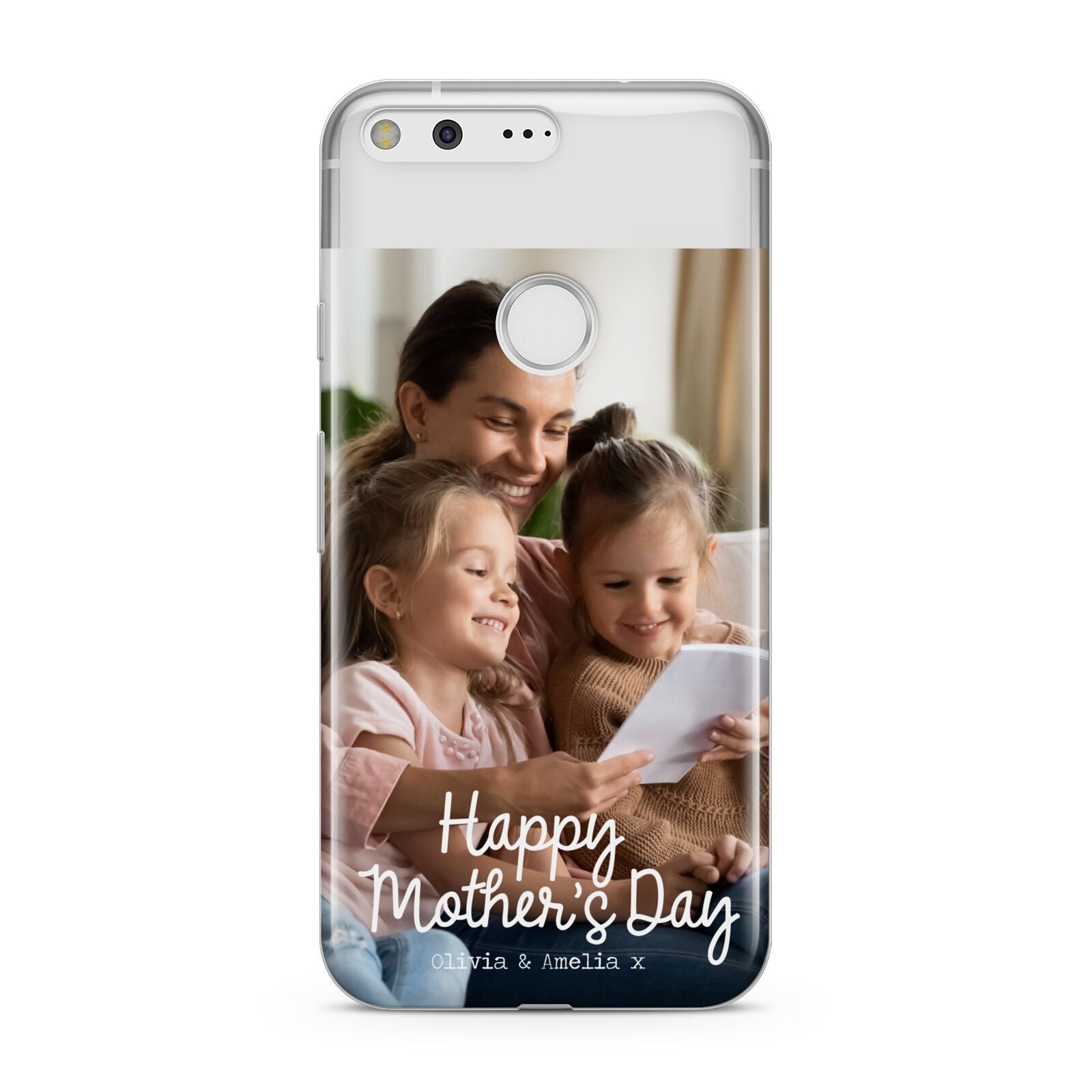 Mothers Day Family Photo with Names Google Pixel Case