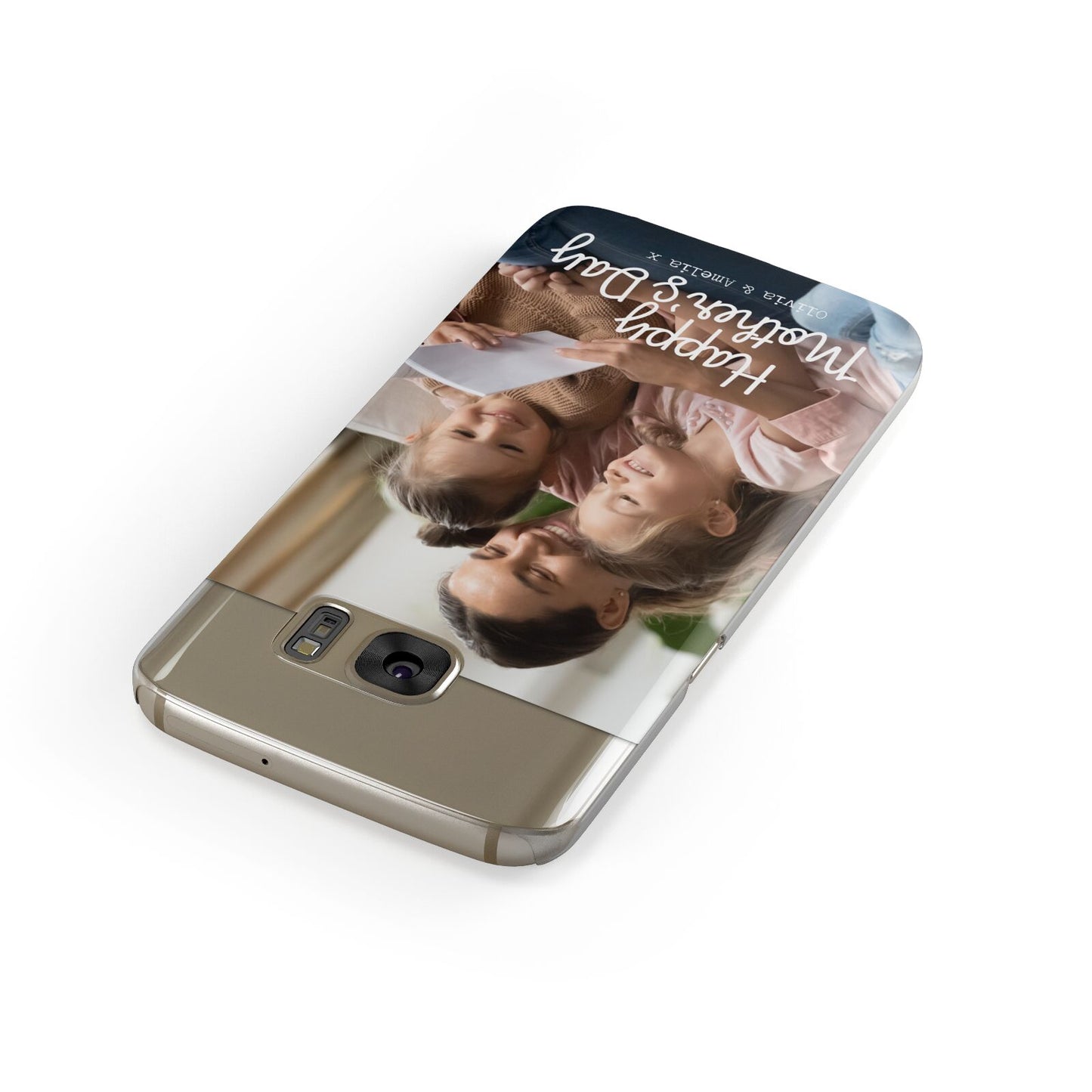 Mothers Day Family Photo with Names Samsung Galaxy Case Front Close Up