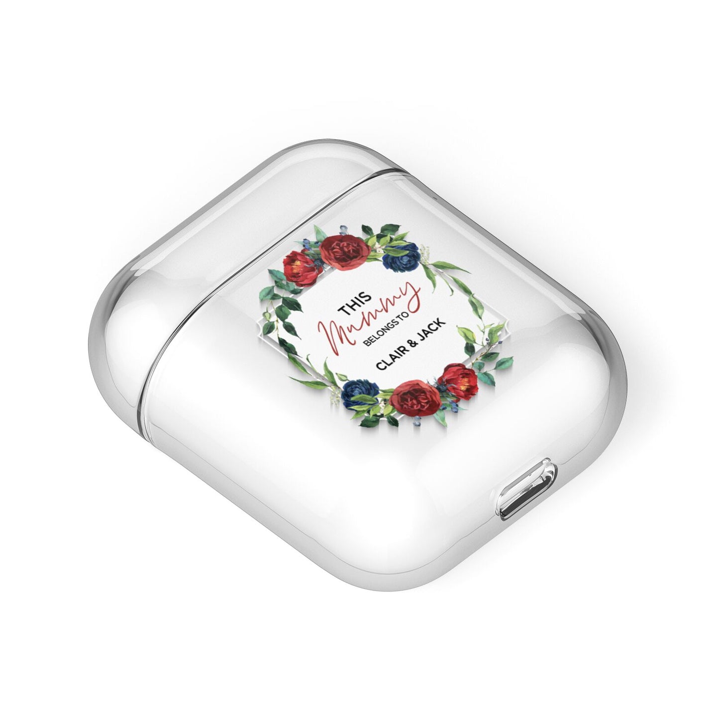 Mothers Day Flower Plaque AirPods Case Laid Flat