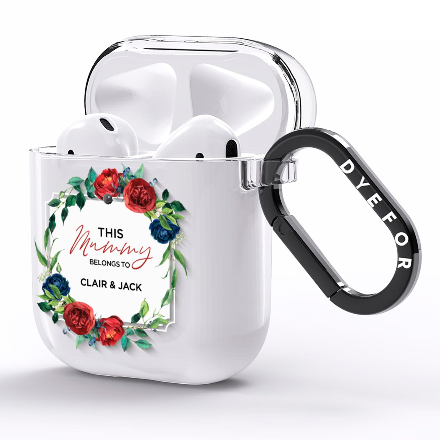 Mothers Day Flower Plaque AirPods Clear Case Side Image