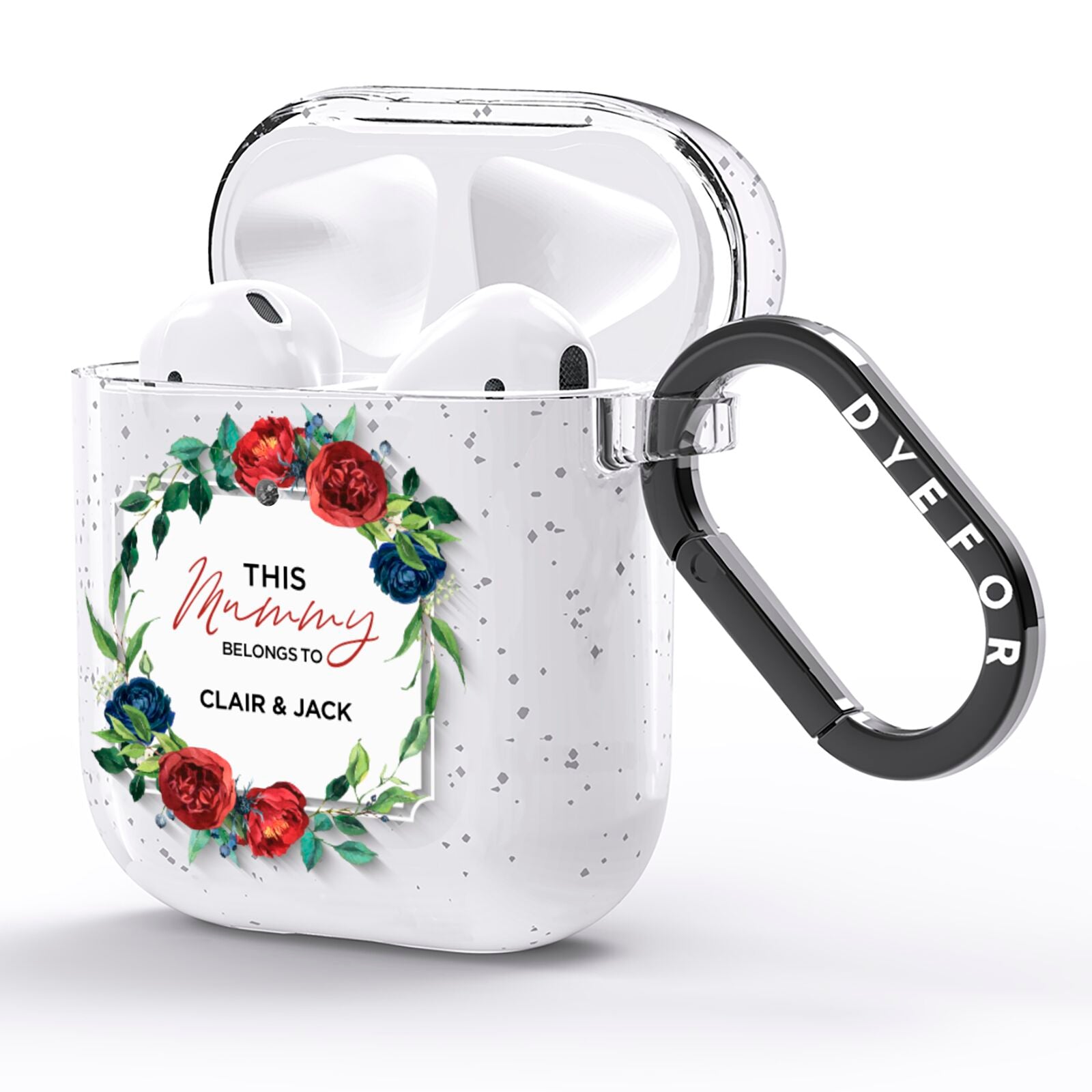 Mothers Day Flower Plaque AirPods Glitter Case Side Image