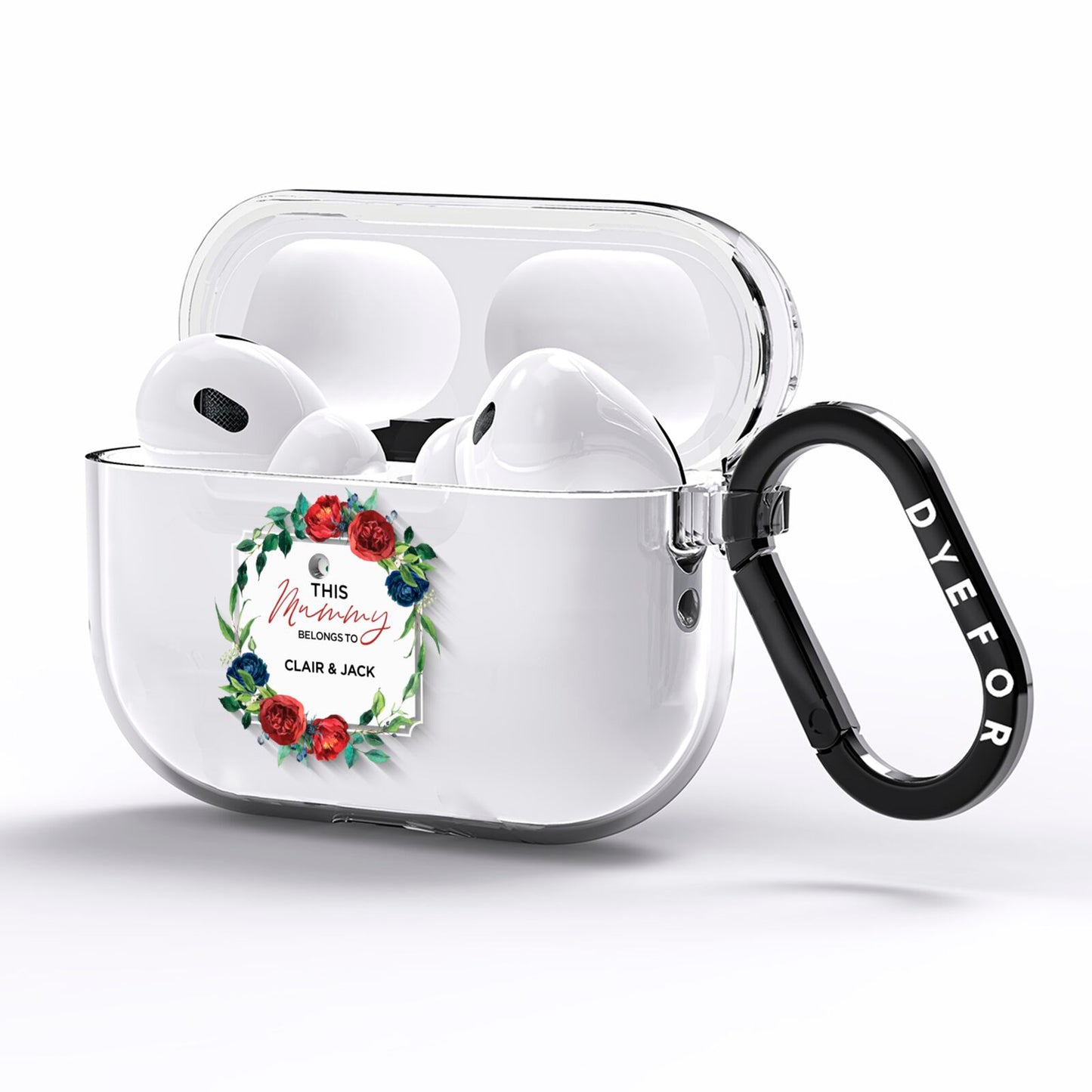 Mothers Day Flower Plaque AirPods Pro Clear Case Side Image