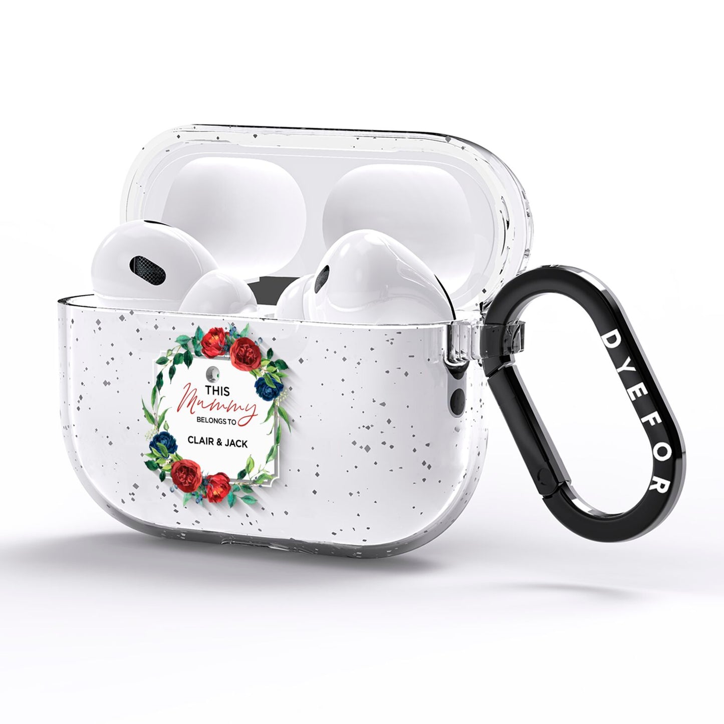 Mothers Day Flower Plaque AirPods Pro Glitter Case Side Image