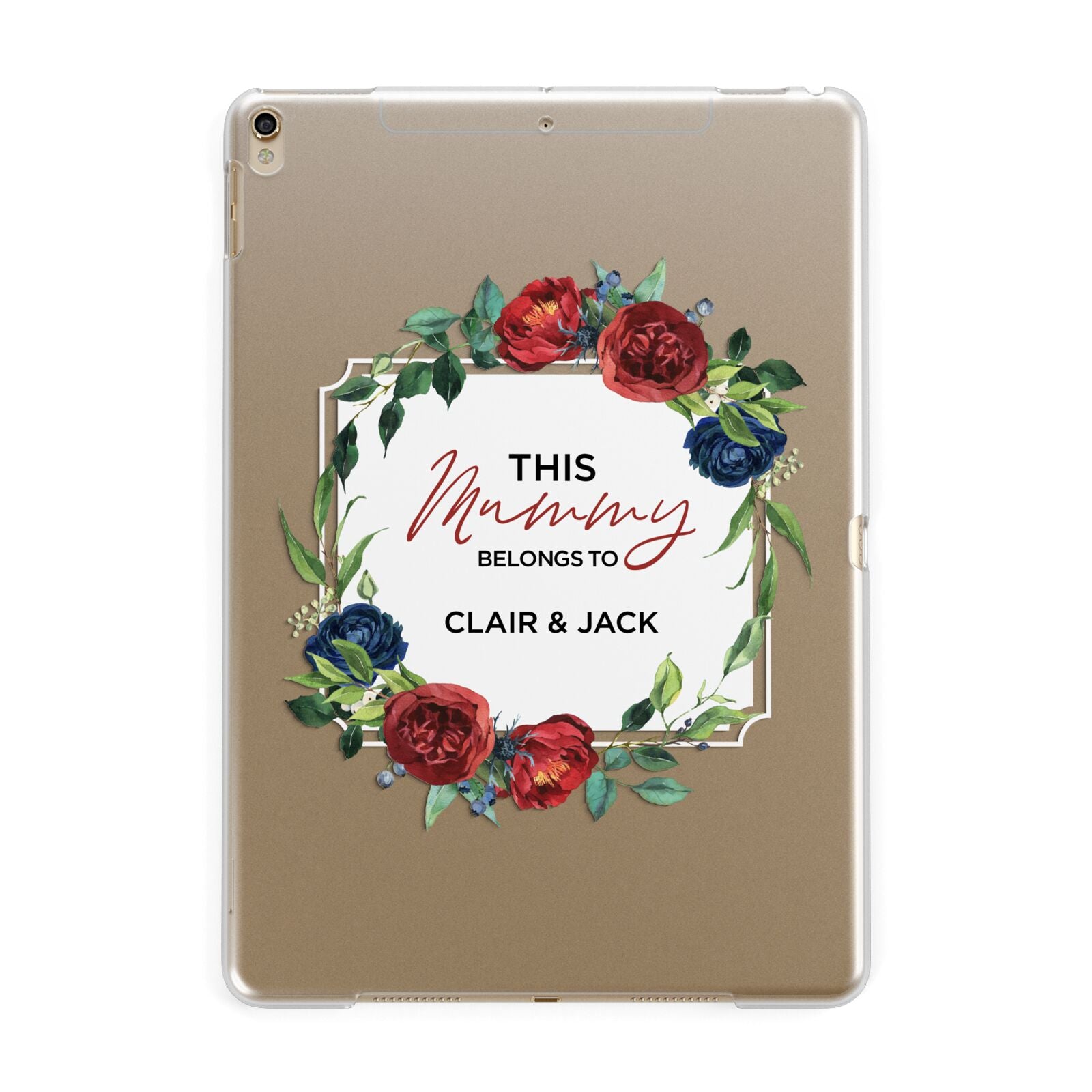 Mothers Day Flower Plaque Apple iPad Gold Case