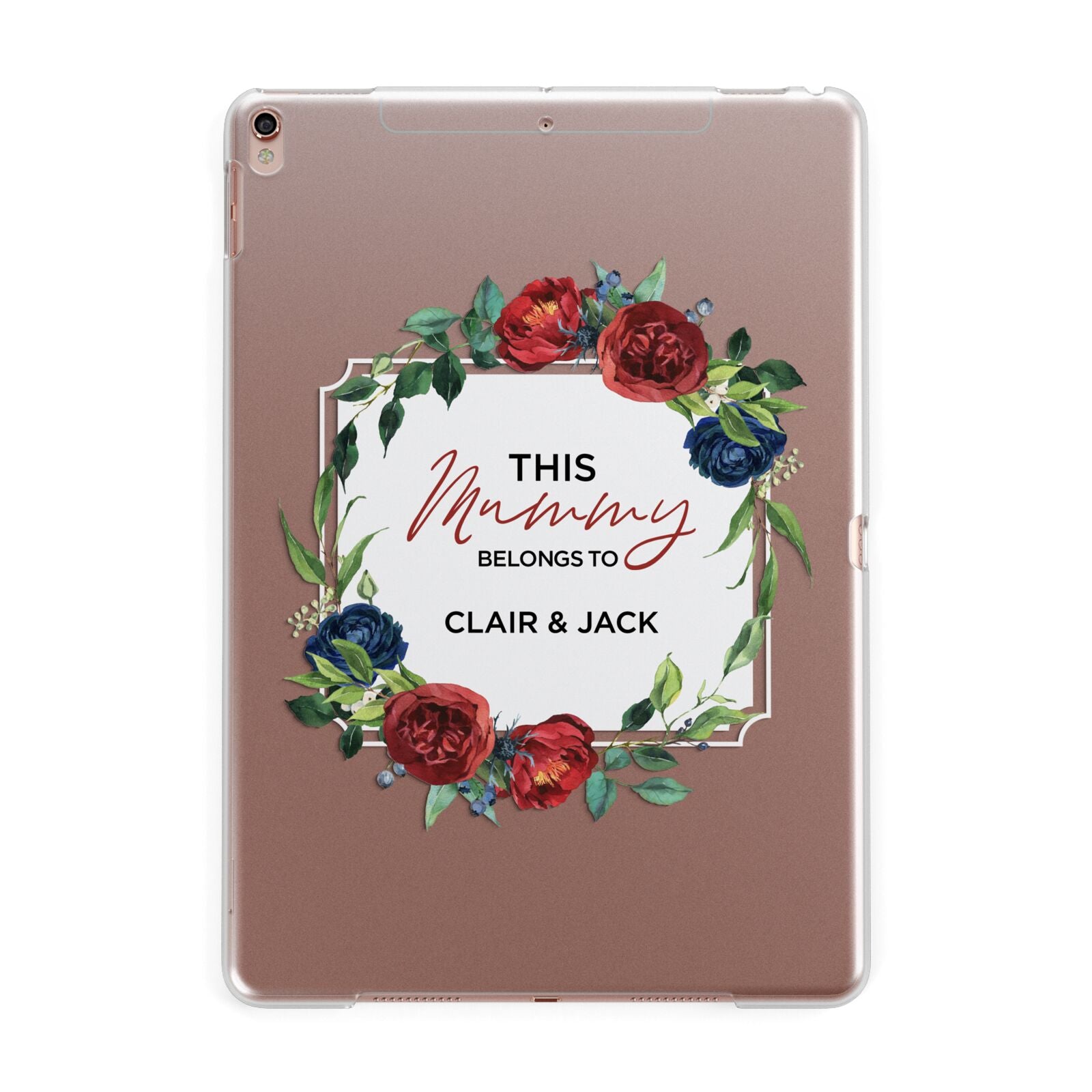 Mothers Day Flower Plaque Apple iPad Rose Gold Case