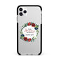 Mothers Day Flower Plaque Apple iPhone 11 Pro Max in Silver with Black Impact Case