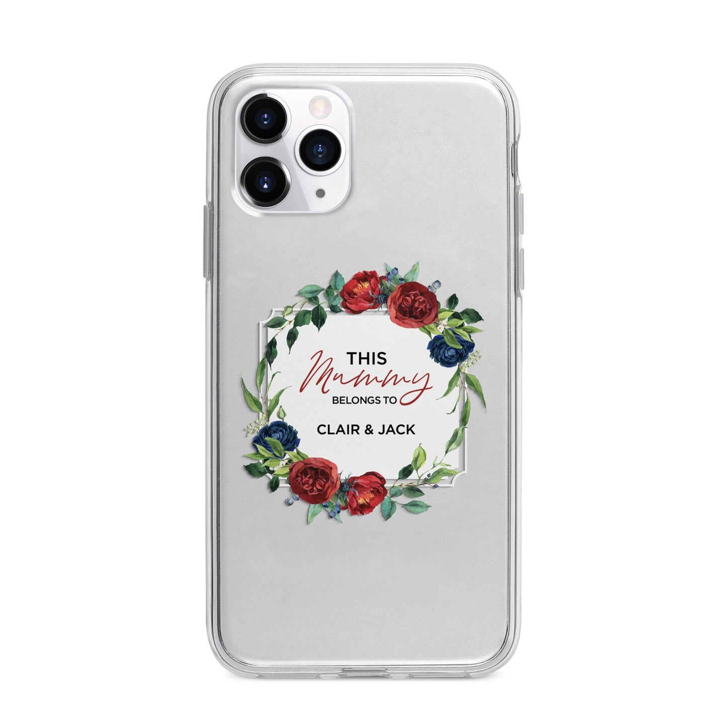 Mothers Day Flower Plaque Apple iPhone 11 Pro Max in Silver with Bumper Case