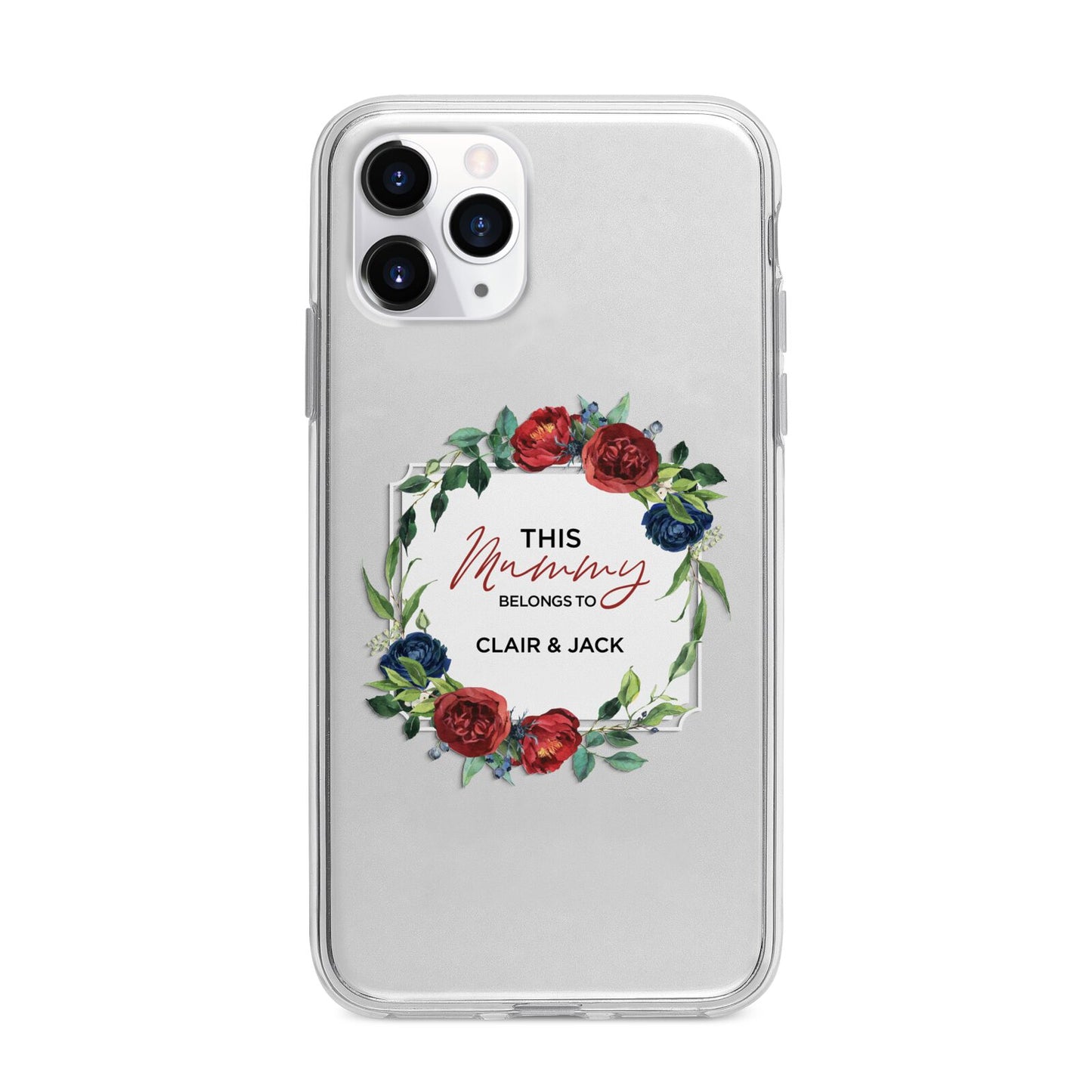 Mothers Day Flower Plaque Apple iPhone 11 Pro in Silver with Bumper Case