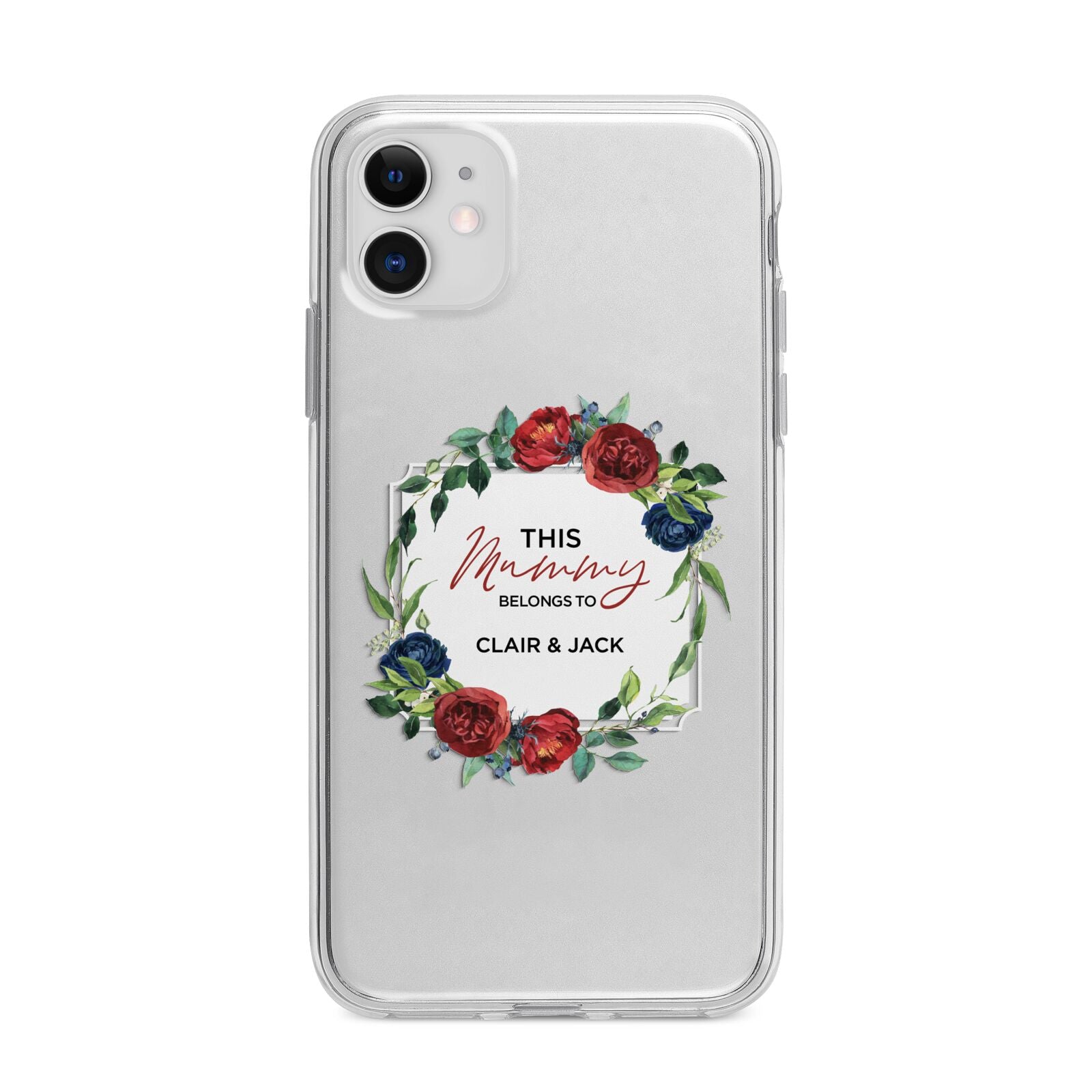 Mothers Day Flower Plaque Apple iPhone 11 in White with Bumper Case