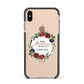 Mothers Day Flower Plaque Apple iPhone Xs Max Impact Case Black Edge on Gold Phone