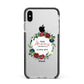 Mothers Day Flower Plaque Apple iPhone Xs Max Impact Case Black Edge on Silver Phone