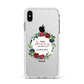 Mothers Day Flower Plaque Apple iPhone Xs Max Impact Case White Edge on Silver Phone