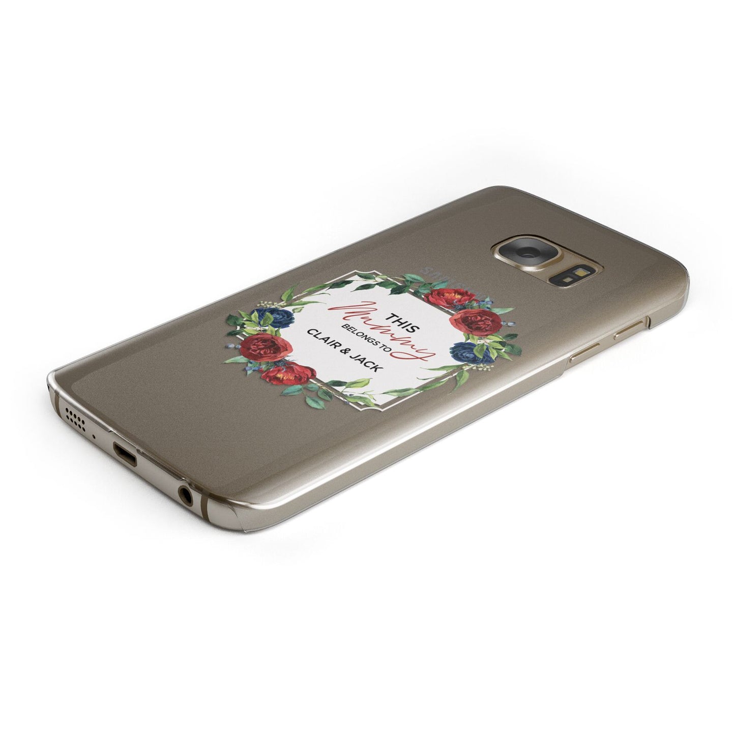 Mothers Day Flower Plaque Protective Samsung Galaxy Case Angled Image