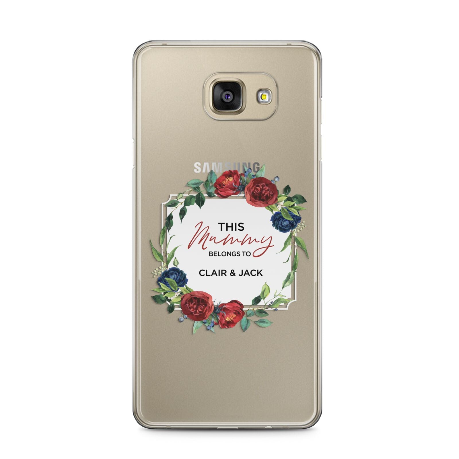 Mothers Day Flower Plaque Samsung Galaxy A5 2016 Case on gold phone