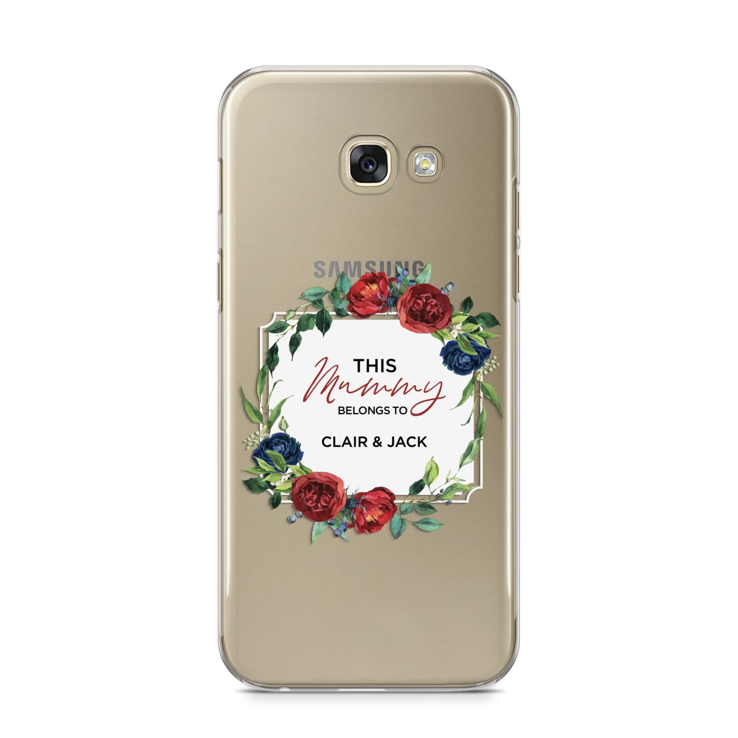 Mothers Day Flower Plaque Samsung Galaxy A5 2017 Case on gold phone