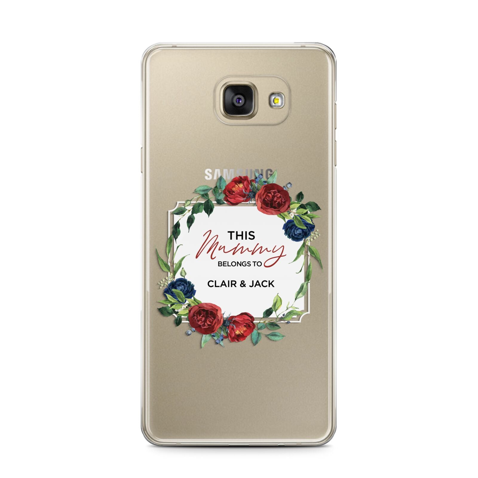 Mothers Day Flower Plaque Samsung Galaxy A7 2016 Case on gold phone