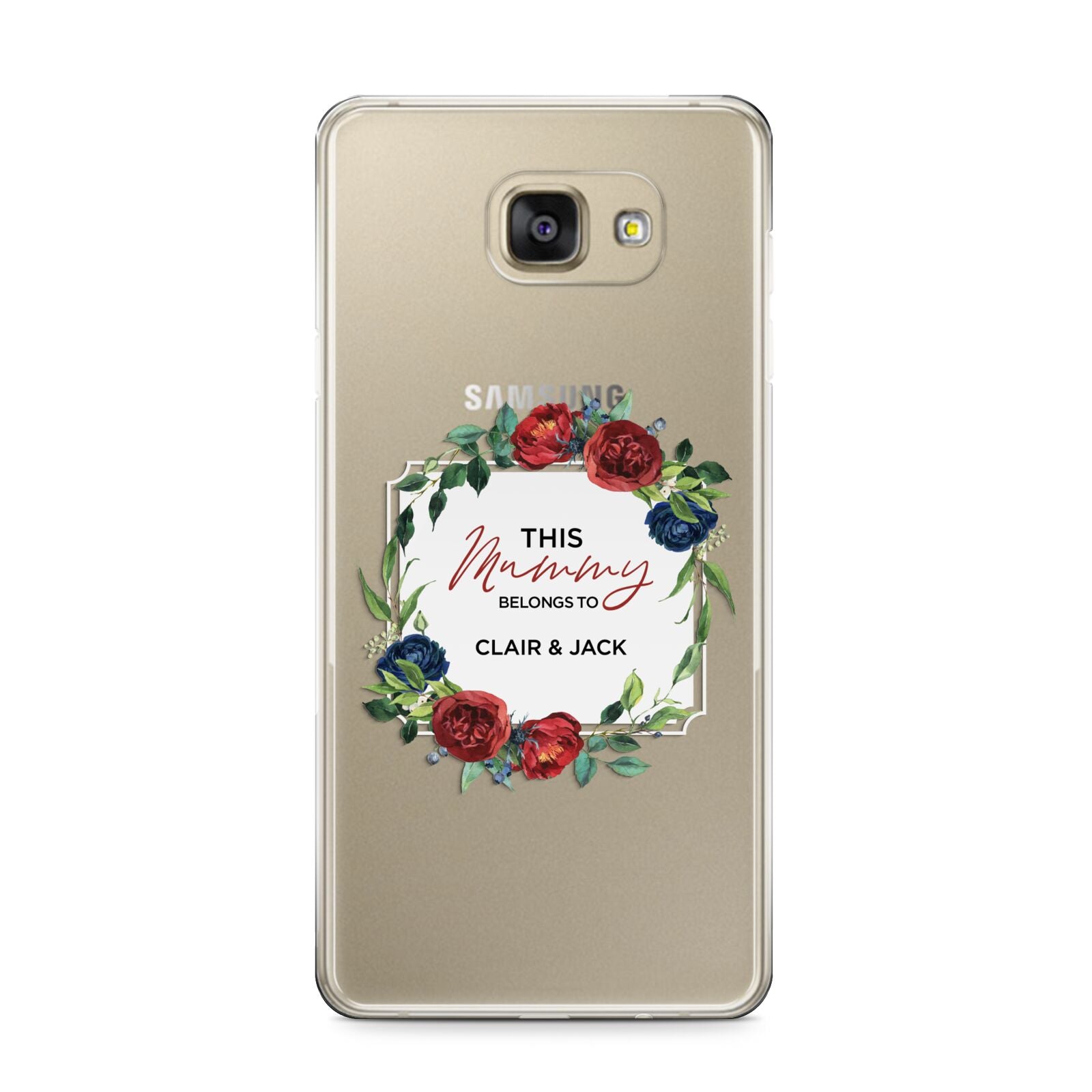 Mothers Day Flower Plaque Samsung Galaxy A9 2016 Case on gold phone