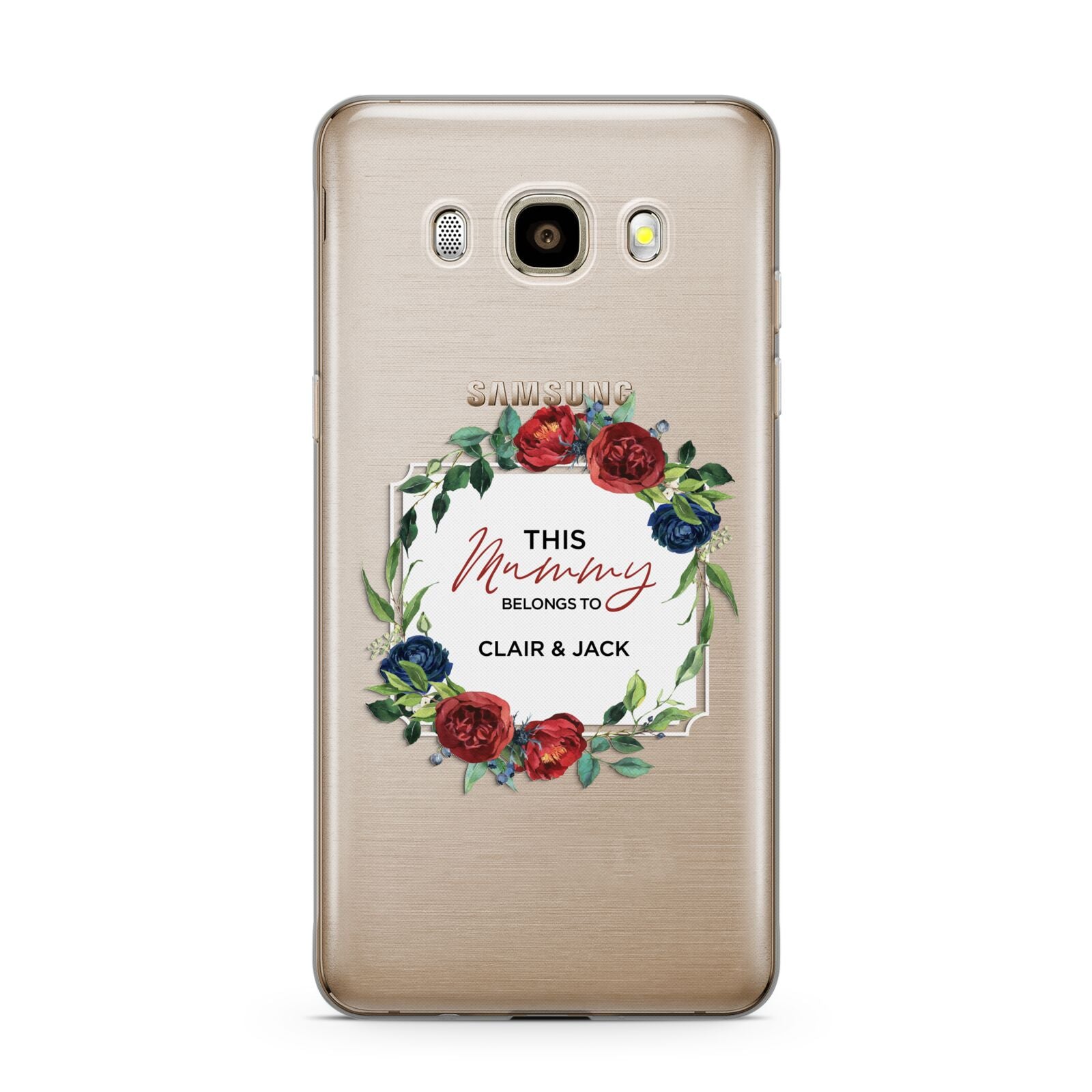 Mothers Day Flower Plaque Samsung Galaxy J7 2016 Case on gold phone