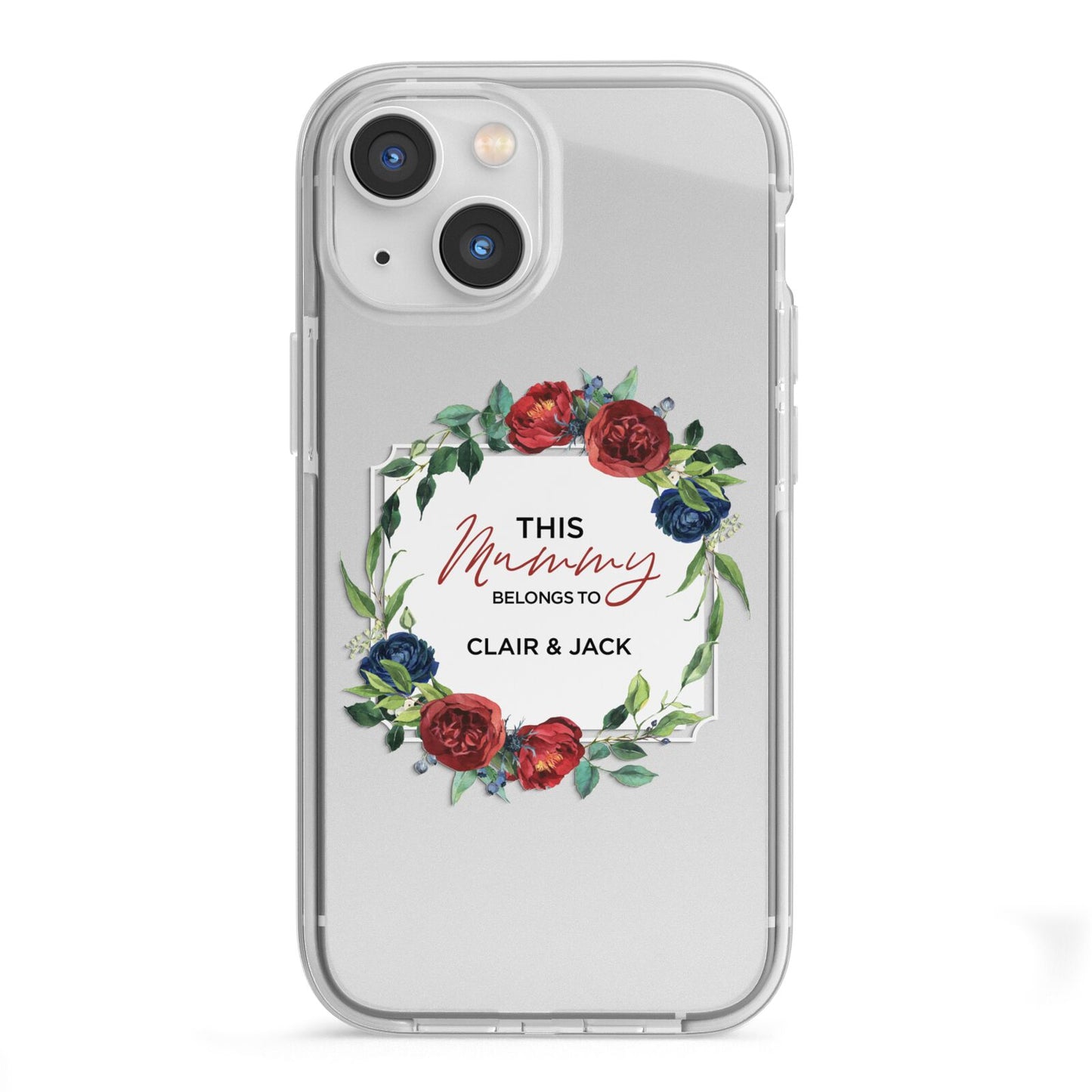 Mothers Day Flower Plaque iPhone 13 Mini TPU Impact Case with White Edges