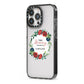 Mothers Day Flower Plaque iPhone 13 Pro Black Impact Case Side Angle on Silver phone