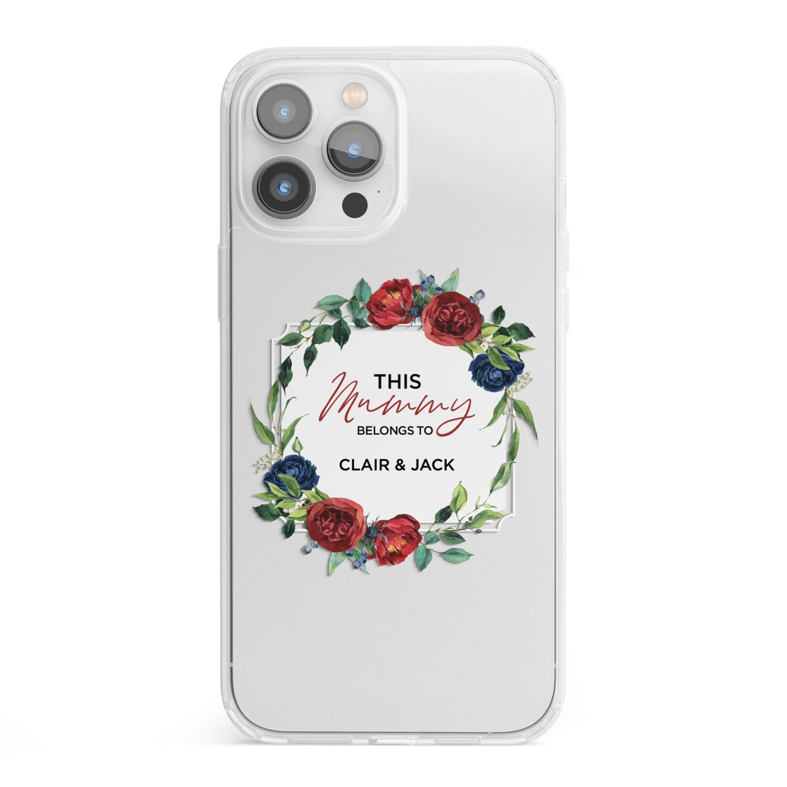 Mothers Day Flower Plaque iPhone 13 Pro Max Clear Bumper Case