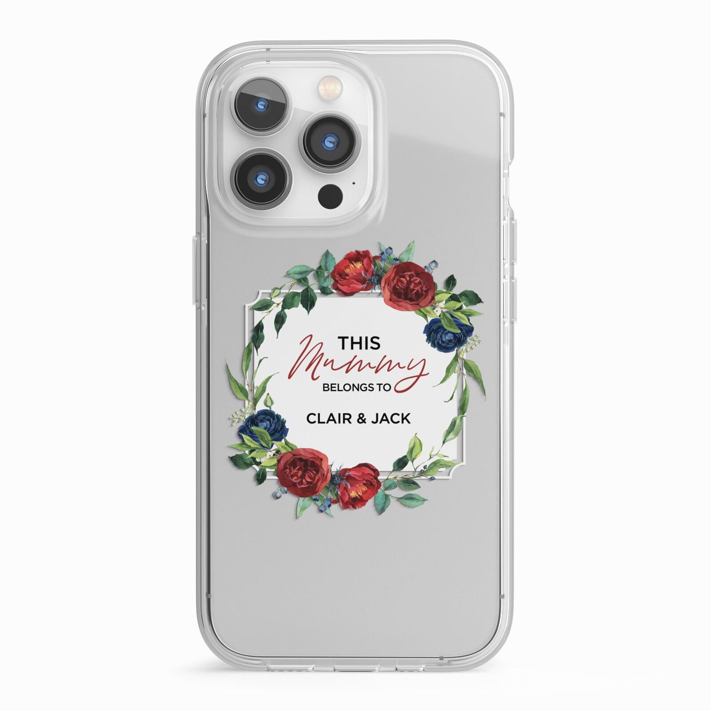 Mothers Day Flower Plaque iPhone 13 Pro TPU Impact Case with White Edges