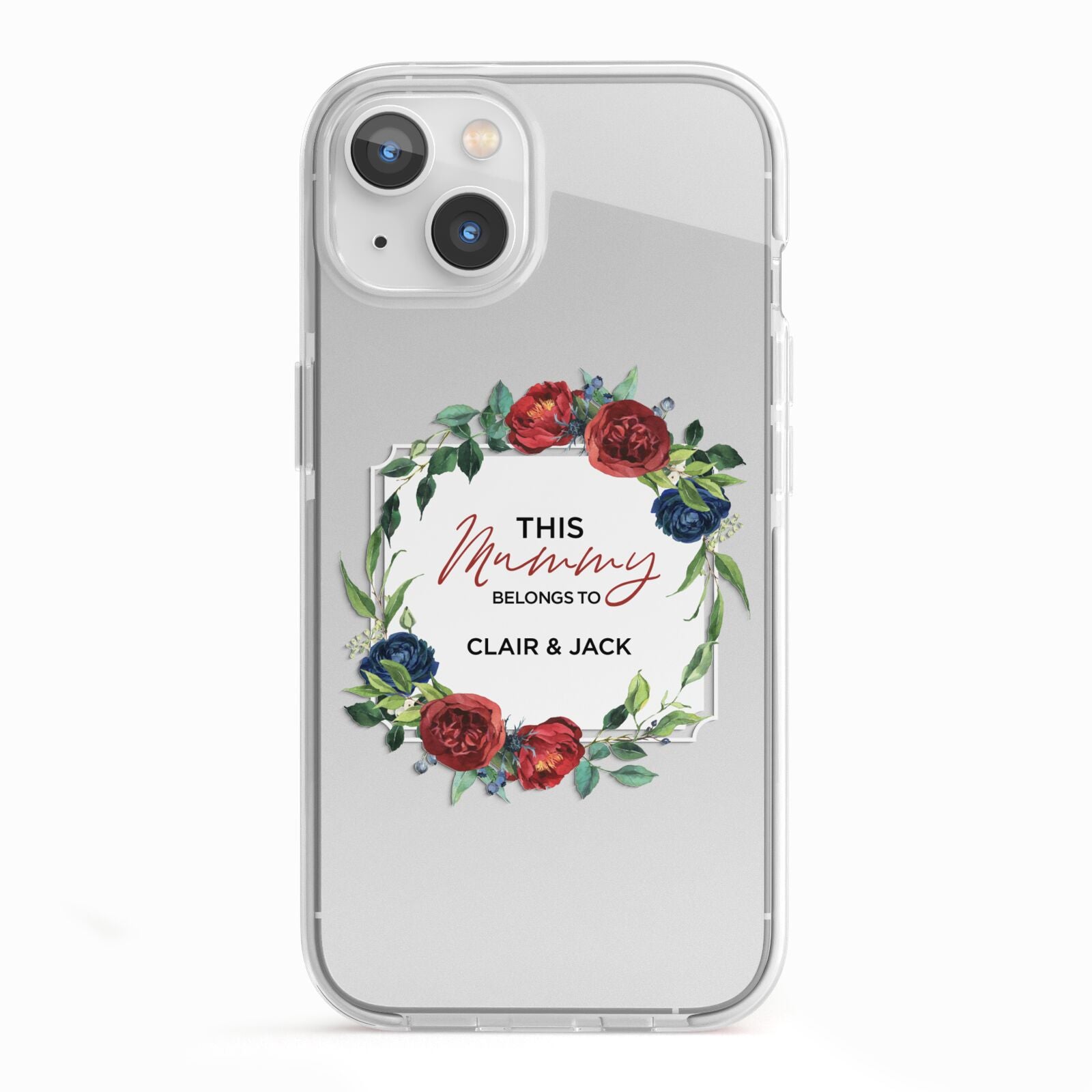 Mothers Day Flower Plaque iPhone 13 TPU Impact Case with White Edges