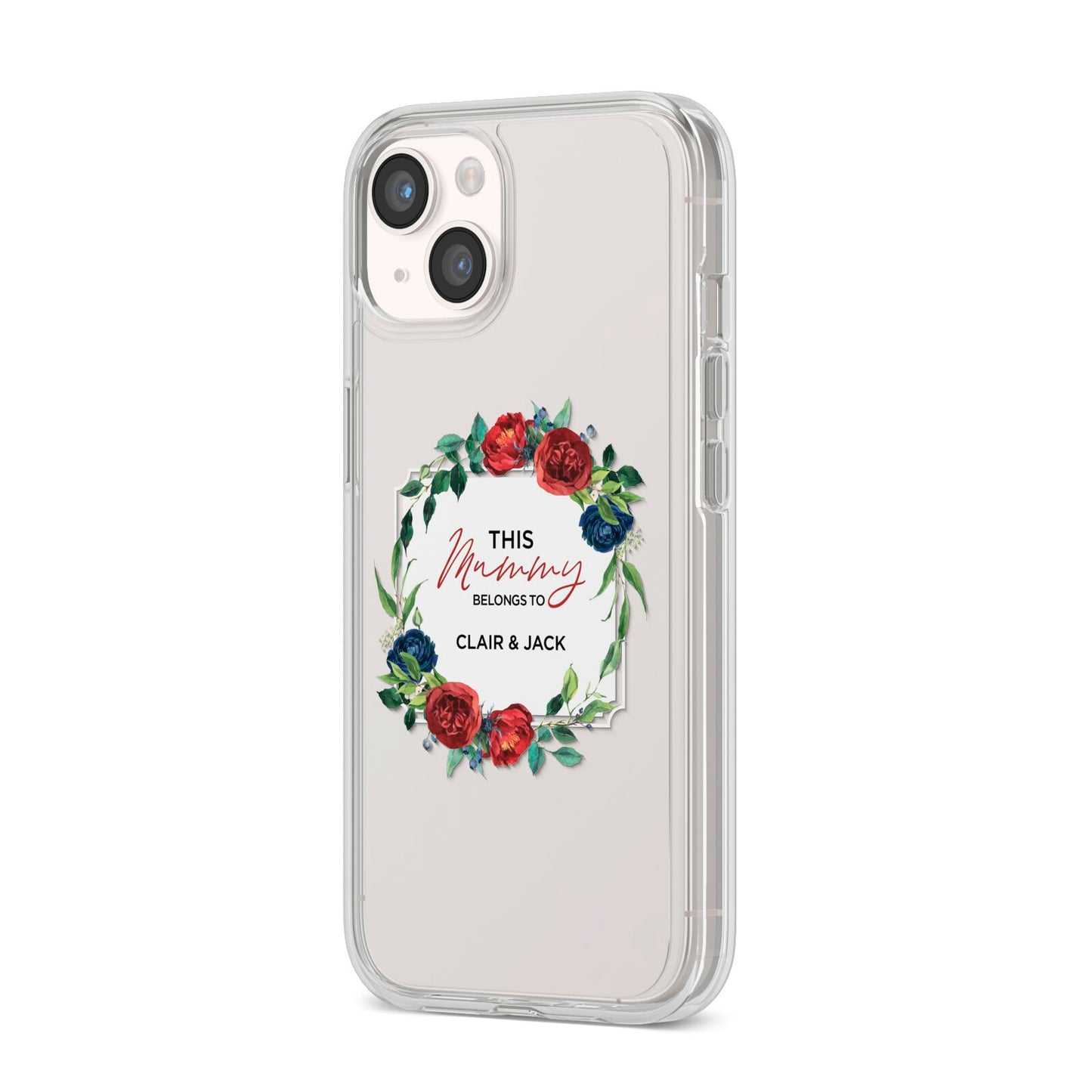 Mothers Day Flower Plaque iPhone 14 Clear Tough Case Starlight Angled Image