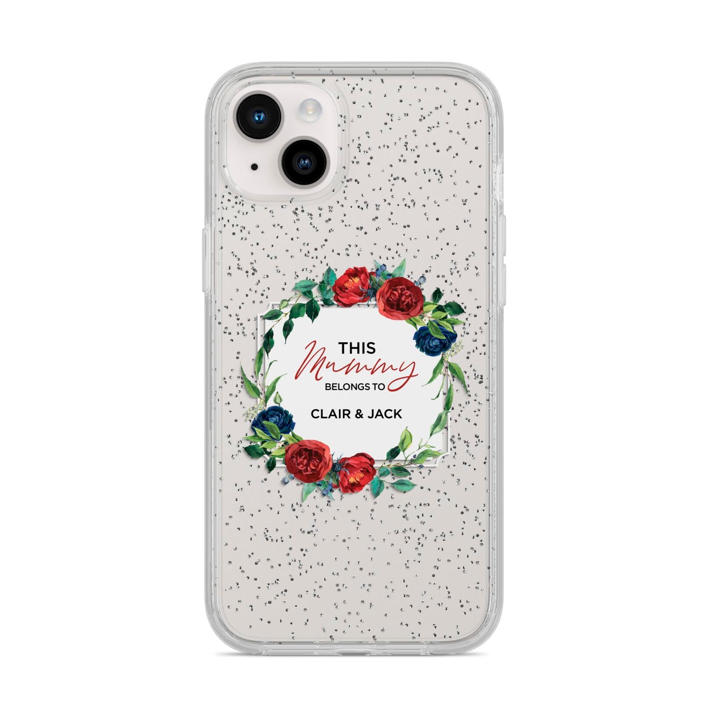 Mothers Day Flower Plaque iPhone 14 Plus Glitter Tough Case Starlight